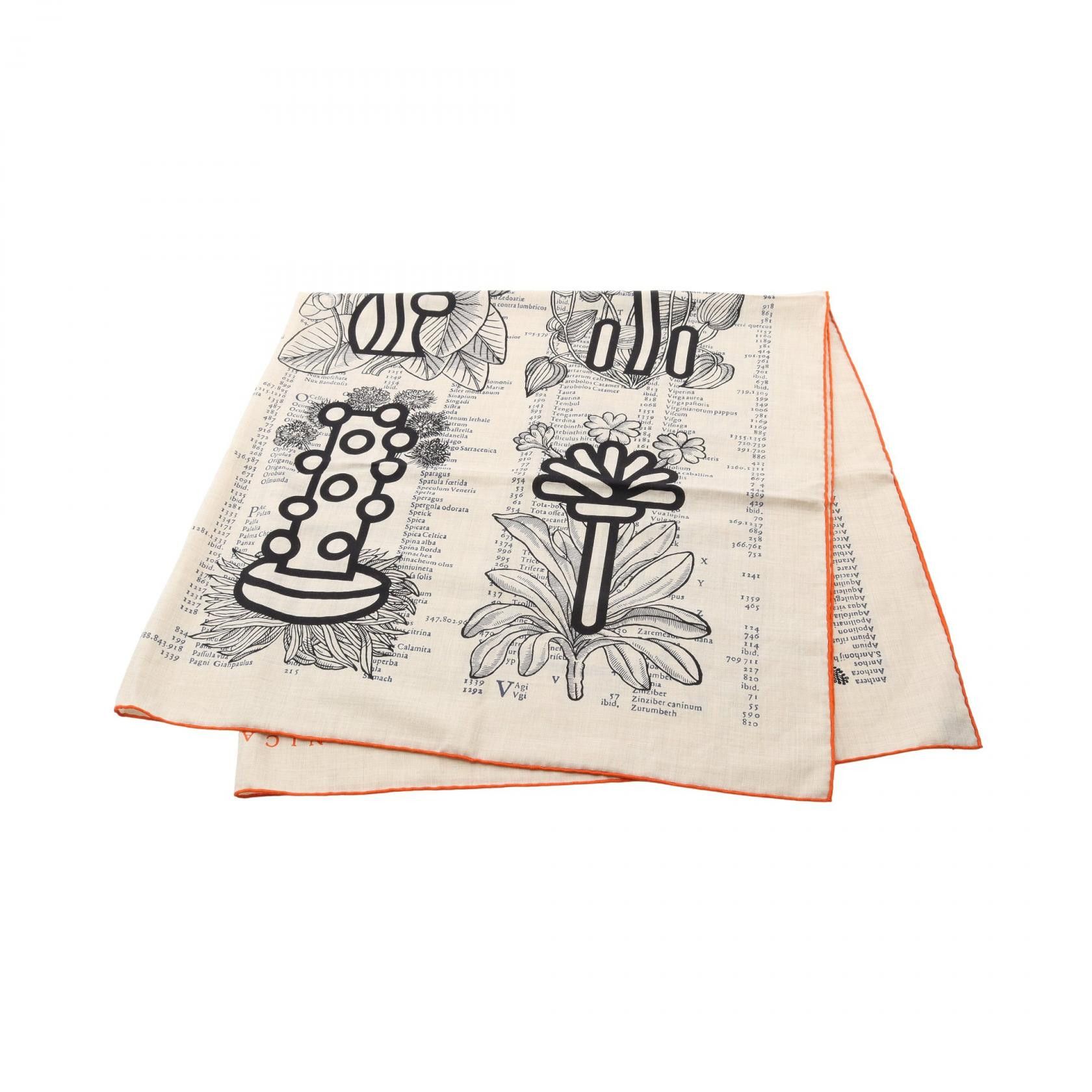 Hermes Hermes Hermes Carre 140 BOTANICA GRAFICA Silk Cashmere Scarf Others Scarf DUTY FREE for USA Size ONE SIZE - 1 Thumbnail