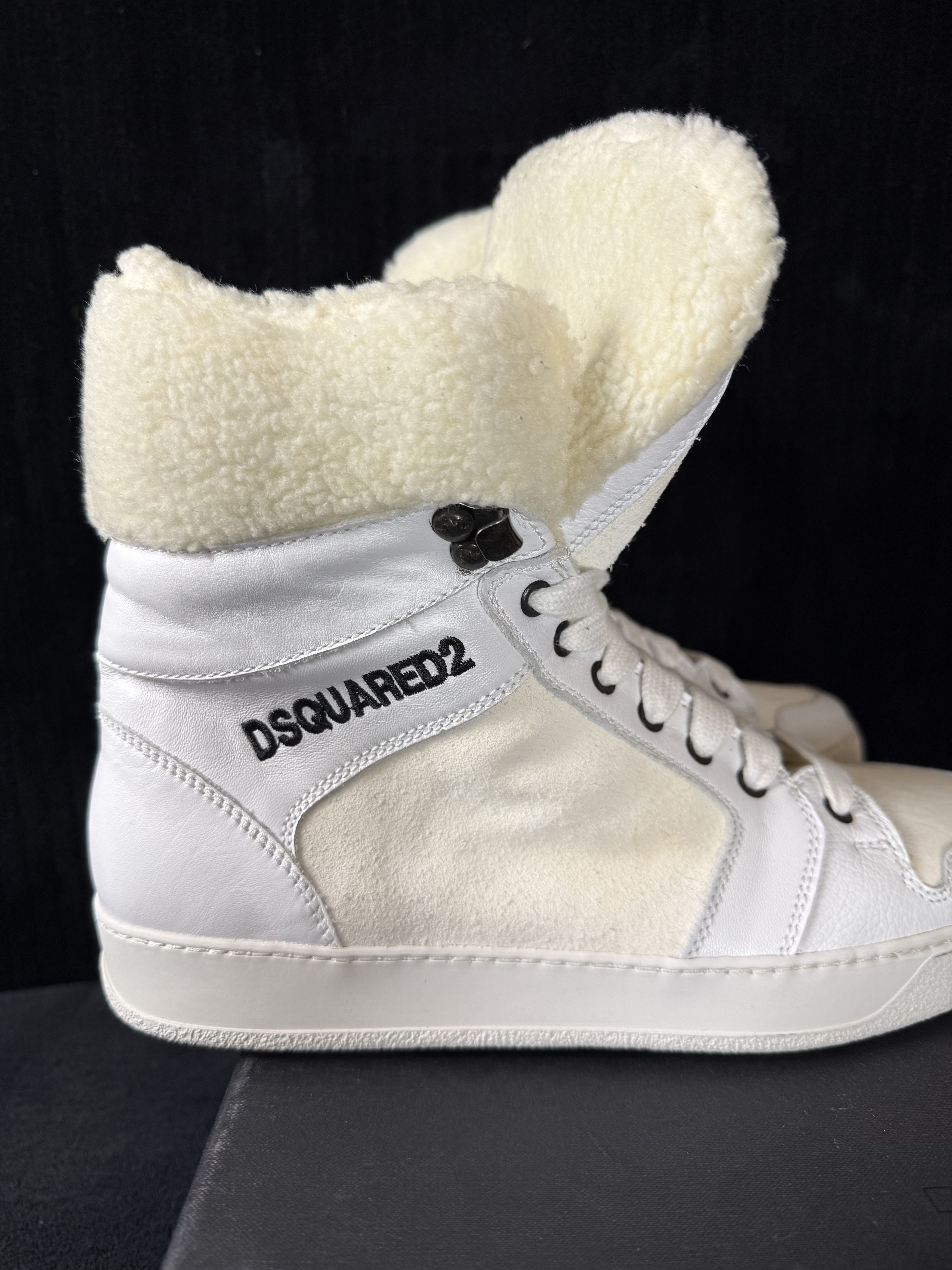 Dsquared2 Dsquared Sherling Hightop Dog Patch White/Cream Size US 9 / EU 42 - 5 Thumbnail