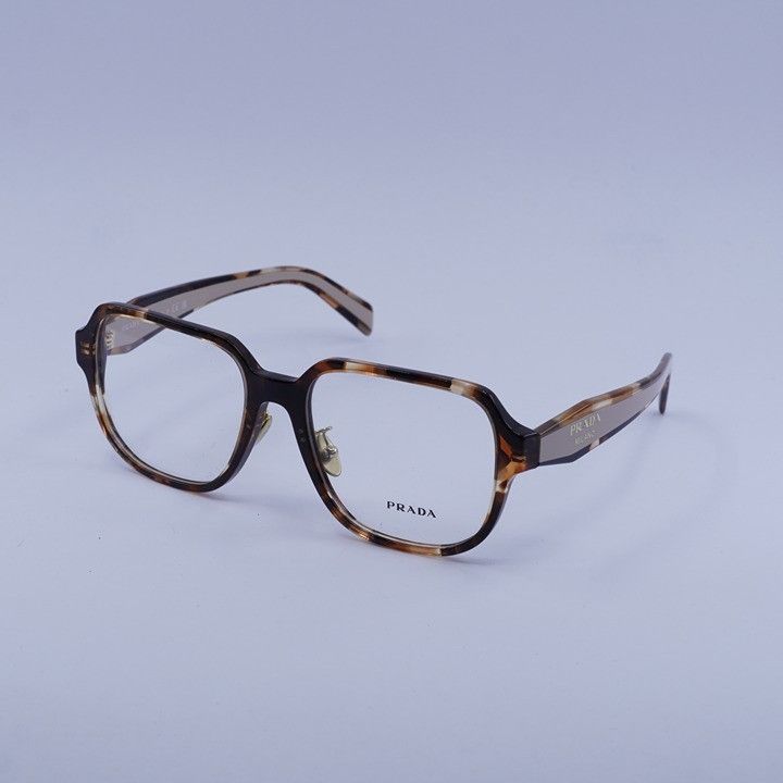 Prada Prada PRB07VD 07R1O1 Eyeglasses Havana Caramel 56mm Square Size ONE SIZE - 1 Thumbnail