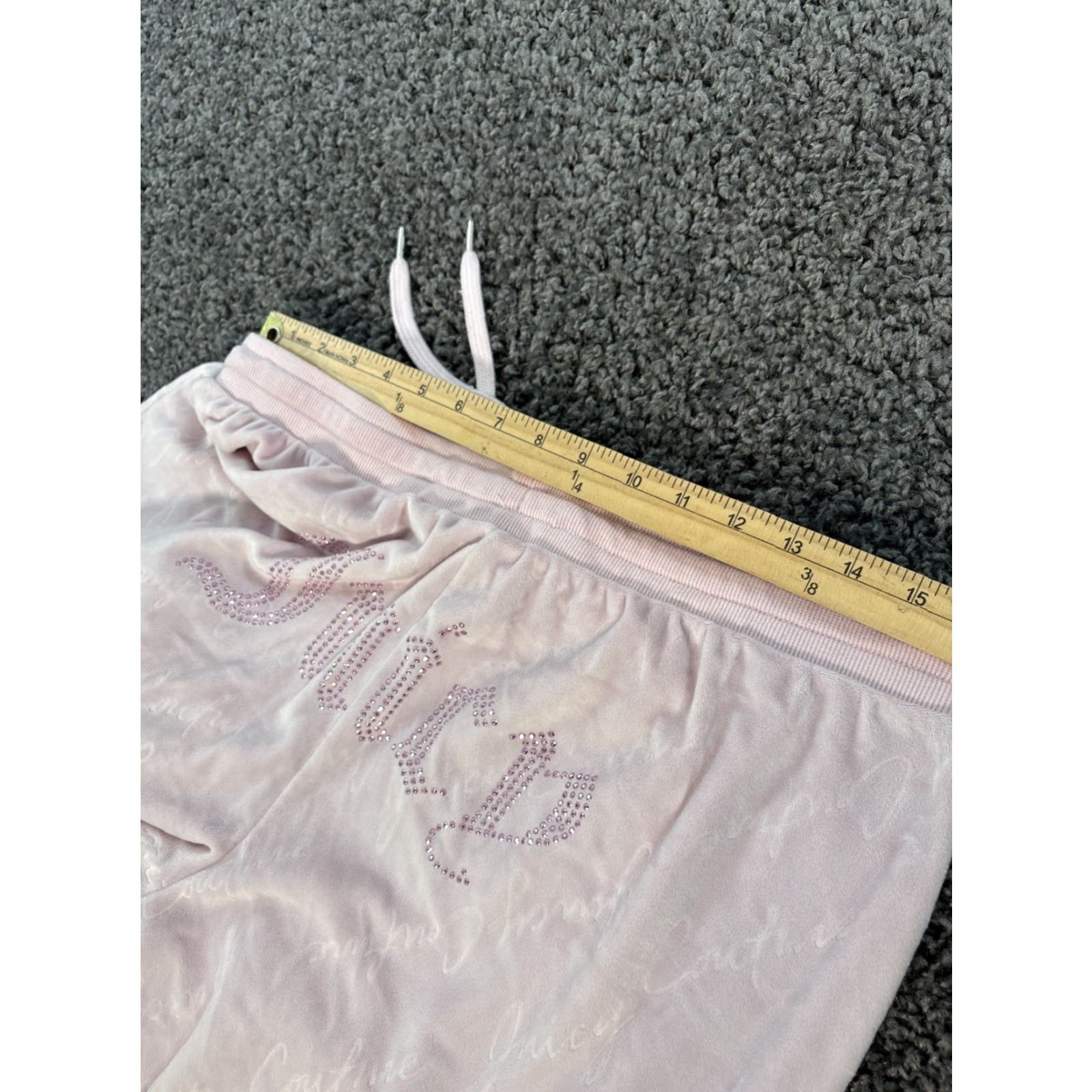 Juicy Couture VINTAGE Juicy Couture Pants Sweatpants Wide-Leg Pink 90s Y2K Logos Velour Drawstring XL Womens Size 40" / US 18 - 4 Thumbnail
