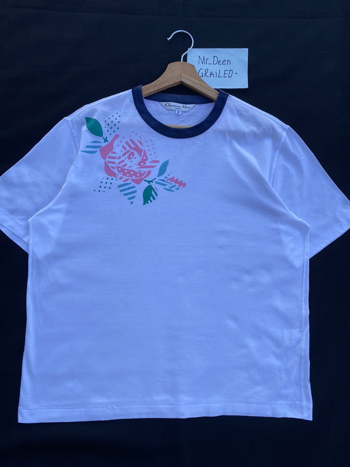 Christian Dior Monsieur Rare Vintage Christian Dior Rose White Tshirt Size US M / EU 48-50 / 2 - 5 Thumbnail