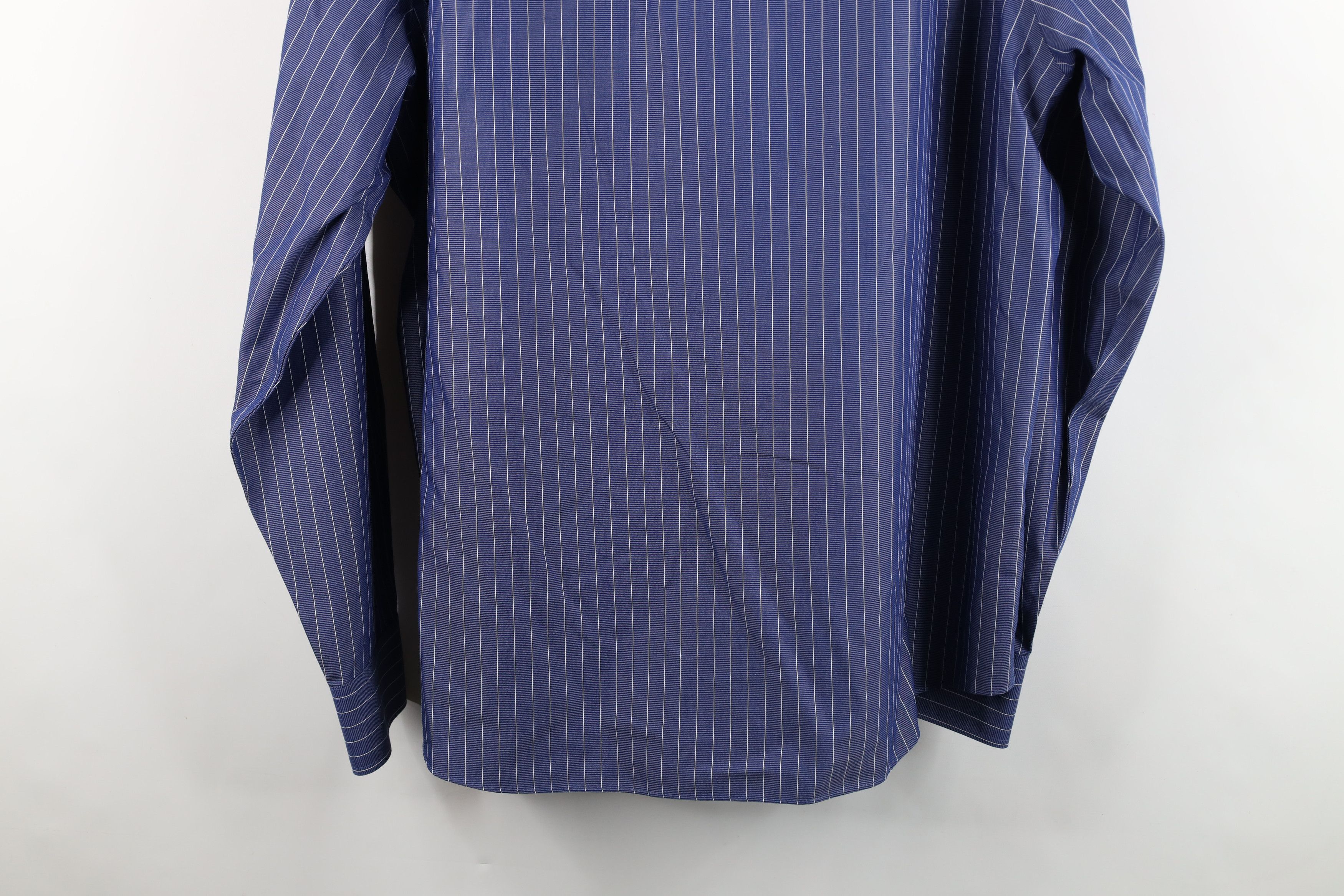 UNTUCKit Untuckit Pinstriped Collared Button Dress Shirt Blue Size US XXL / EU 58 / 5 - 11 Thumbnail