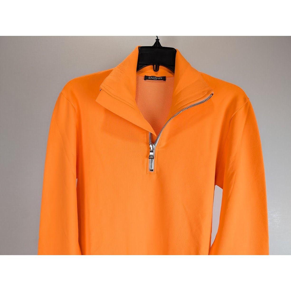 Balmain o1rshd1 Quarter Zip Felpa Shirt in Orange Size US M / EU 48-50 / 2 - 4 Thumbnail