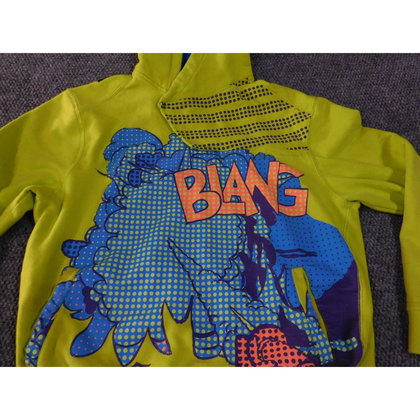 Akademiks Akademiks Hoodie Mens 3XL Neon Green Pullover Graphic BLANG Snap Neck Blue Lined Size US XXL / EU 58 / 5 - 4 Thumbnail