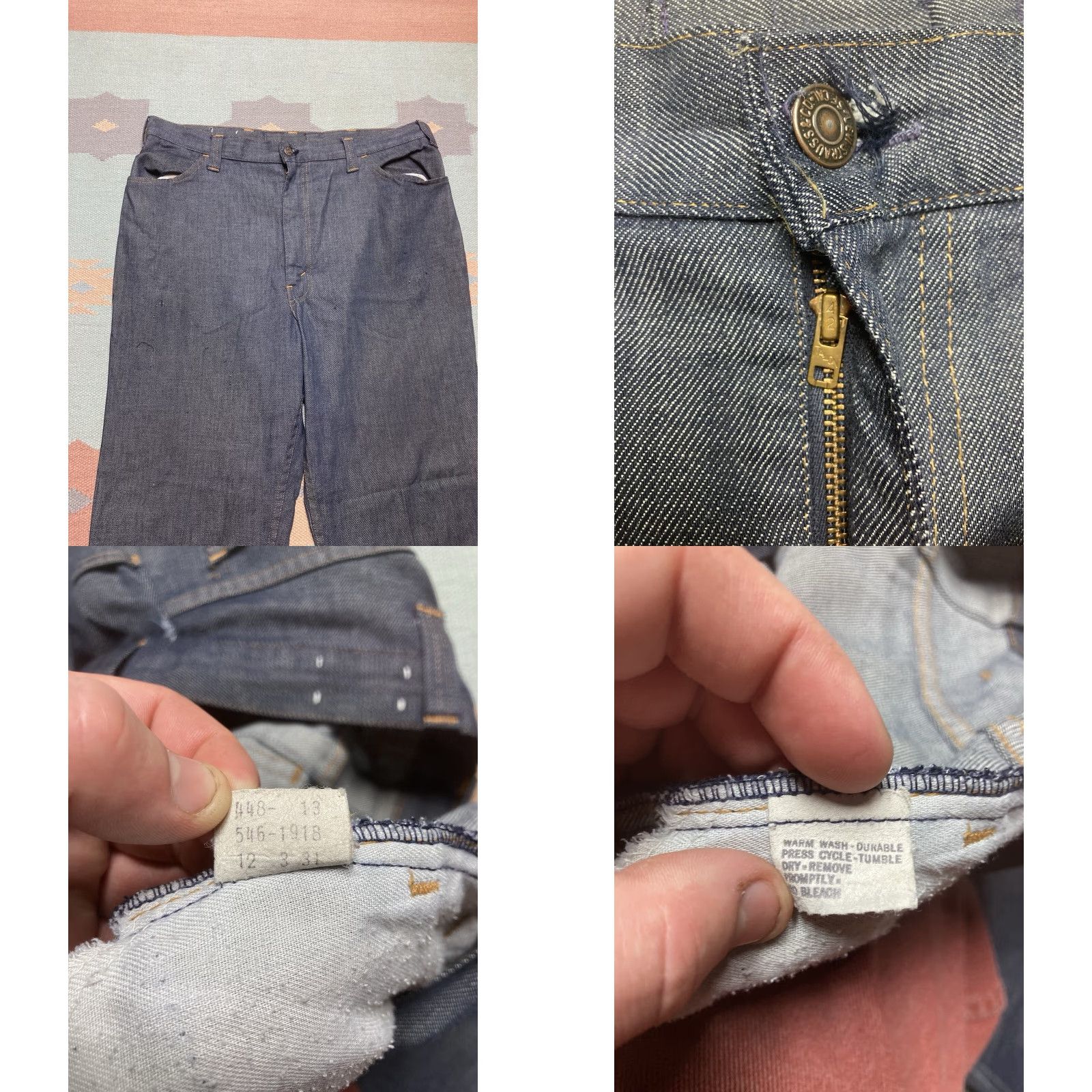 Levi's VINTAGE Levi’s 546 Orange Tab Bootcut Jeans 38x29 Men Dark Denim Big E 1970s Size US 38 / EU 54 - 8 Thumbnail