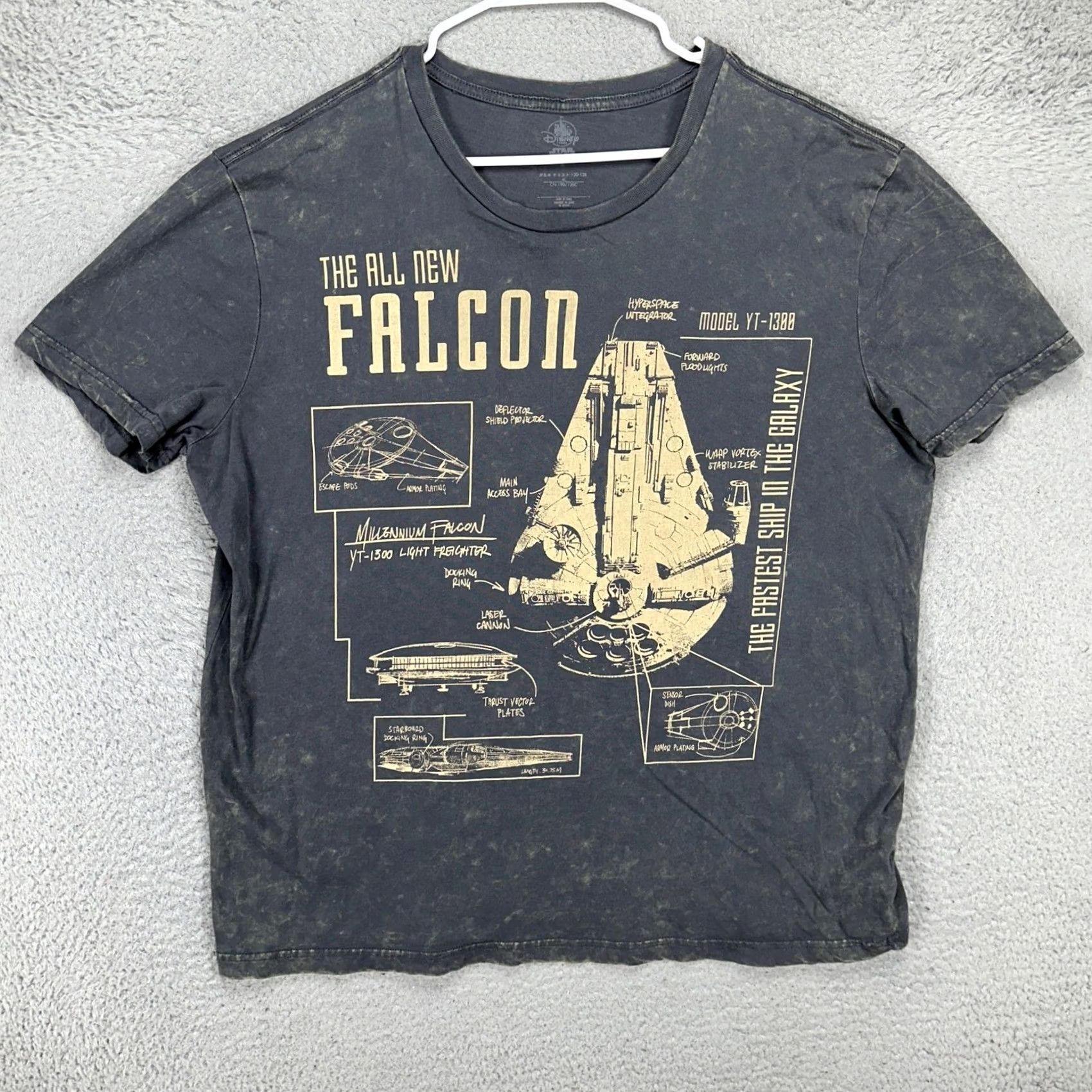 Disney Disney Star Wars Millennium Falcon Adult Mens T-Shirt XL Grey Short Sleeve Tee Size US XL / EU 56 / 4 - 2 Thumbnail