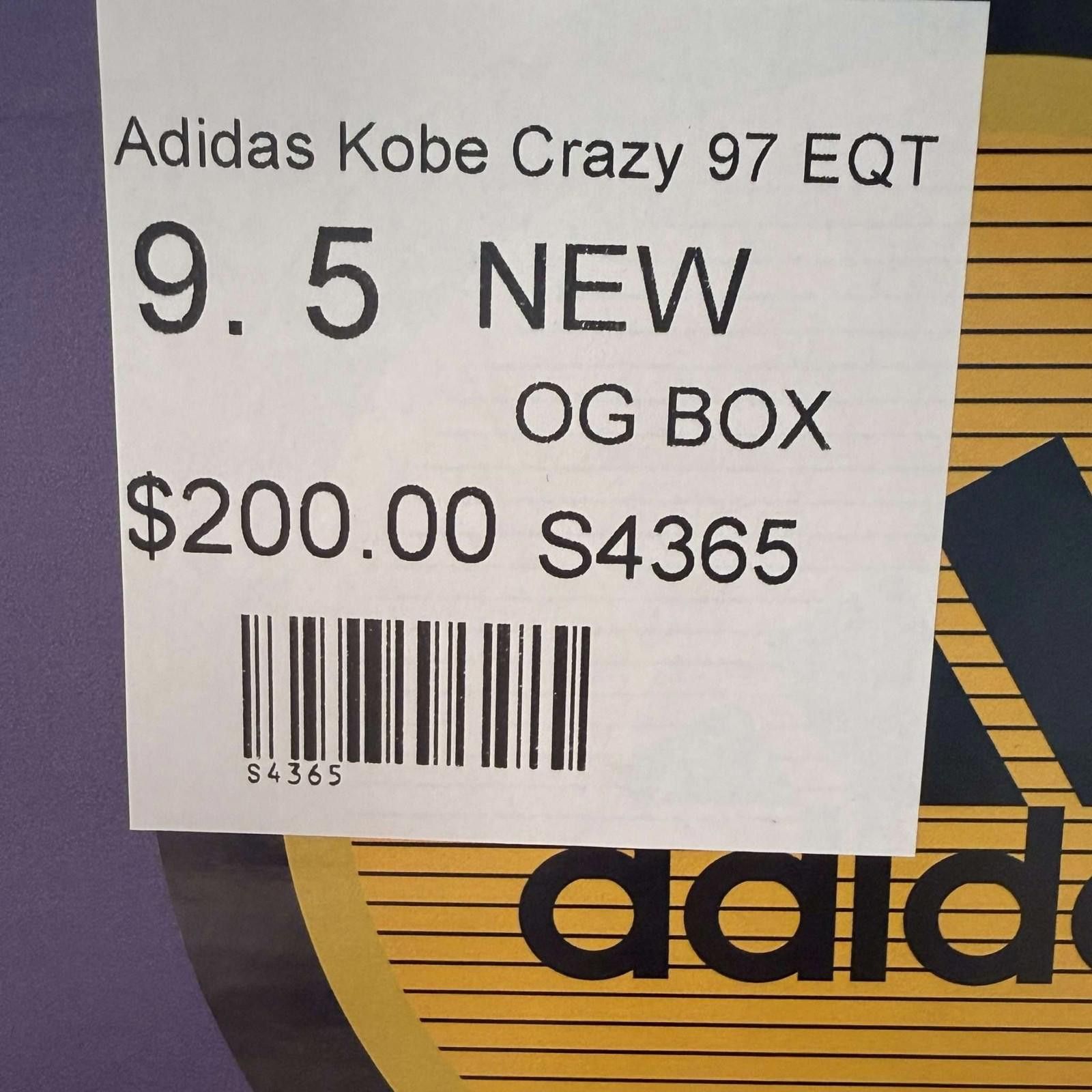 Adidas Adidas Kobe Crazy 97 EQT US 9.5 New with Box S4365 Size US 9.5 / EU 42-43 - 8 Thumbnail