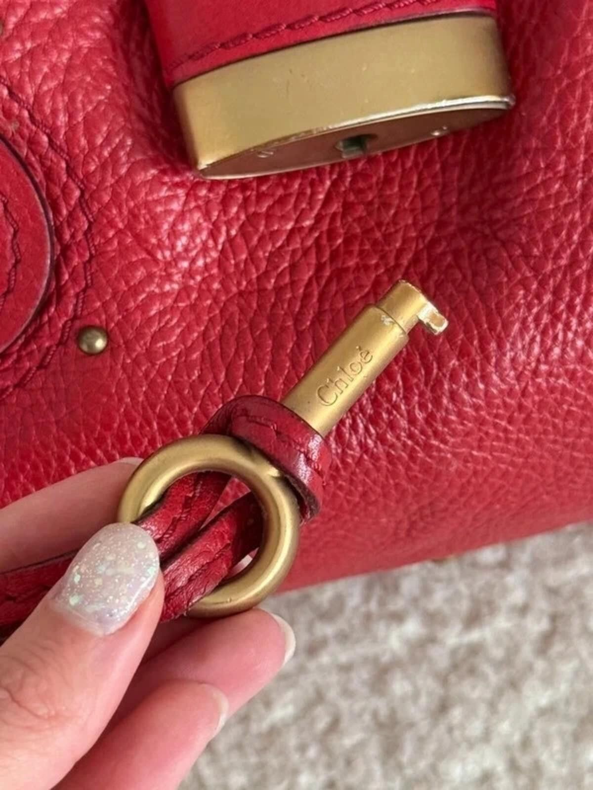 chloma Chloé Paddington leather handbag in red Size ONE SIZE - 9 Thumbnail
