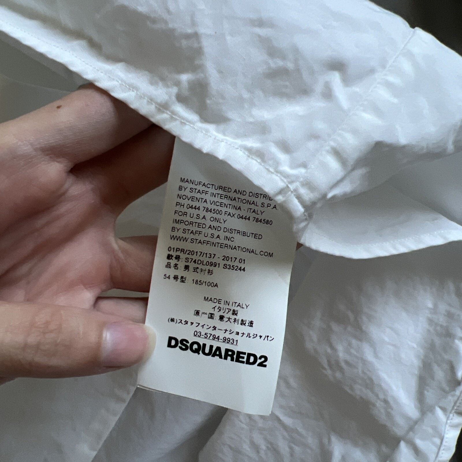 Dsquared2 DSQUARED2 Button-Up Dress Shirt Size 54 White Long Sleeves Size US L / EU 52-54 / 3 - 8 Thumbnail