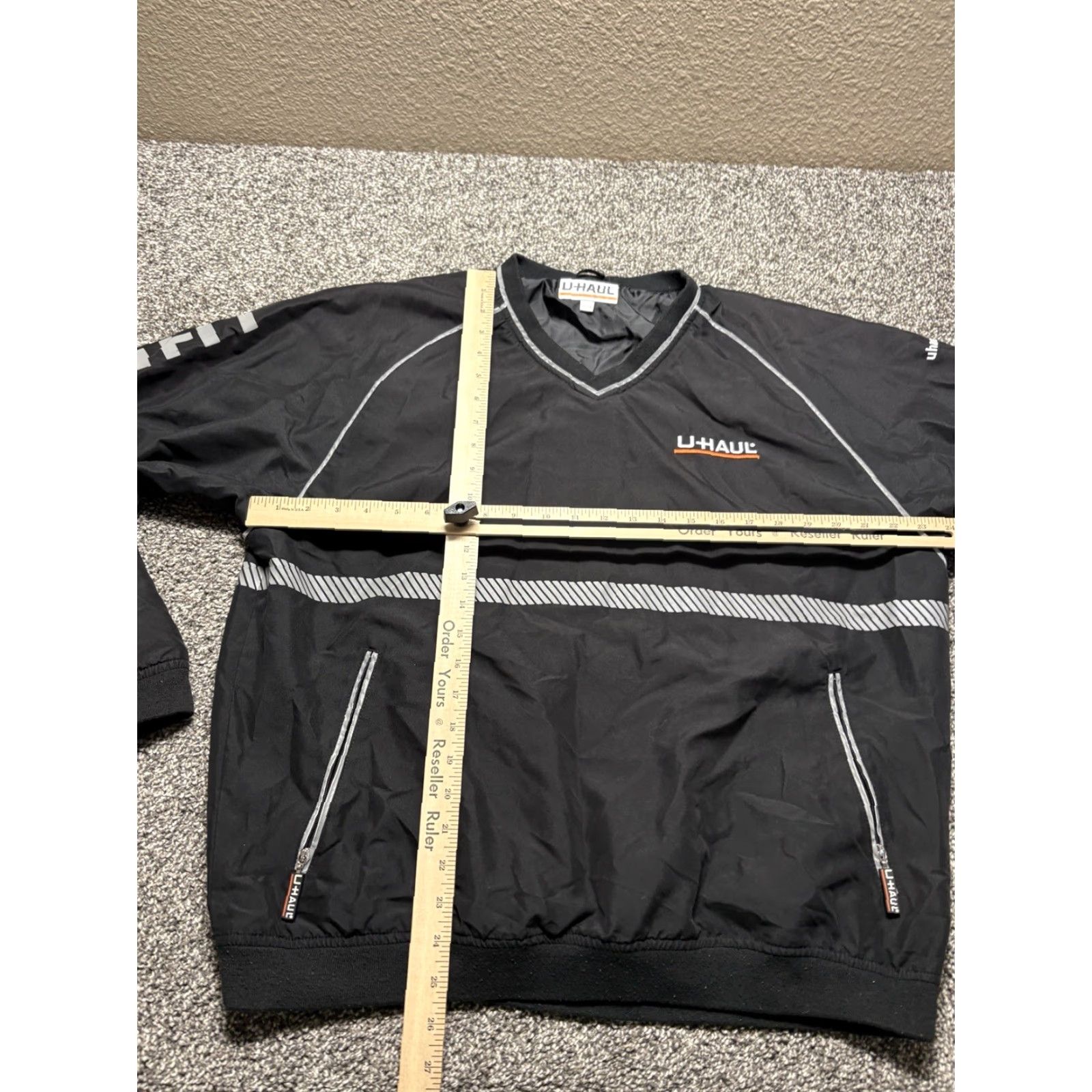 Vintage UHAUL Jacket Reflective Mens Large Black Pullover Windbreaker Size US L / EU 52-54 / 3 - 5 Thumbnail