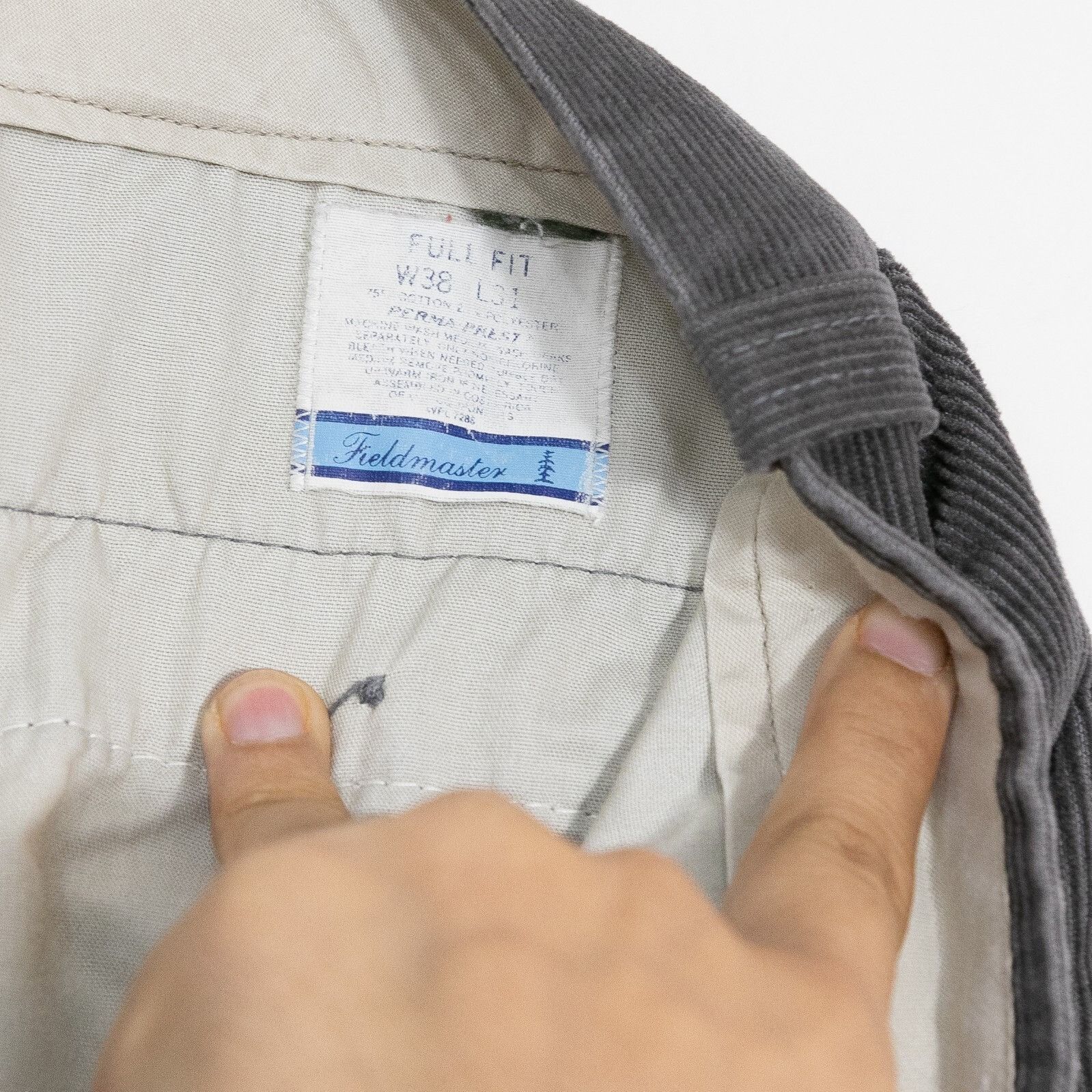 Fieldmaster × Vintage Vintage Fieldmaster Corduroy Pants 38x30 - Gray Distressed Size US 38 / EU 54 - 7 Thumbnail