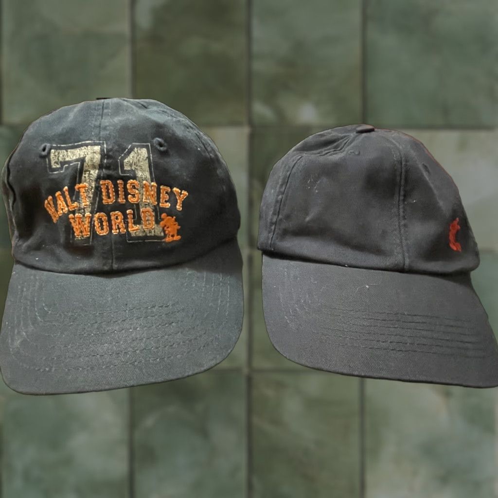Disney VINTAGE Walt Disney World 71 Mickey Mouse Hat & Mickey Cap Navy Blue Adjustable Baseball Cap Men Adjustable Blue Disney Parks Authentic Cotton Mens Size ONE SIZE - 1 Thumbnail