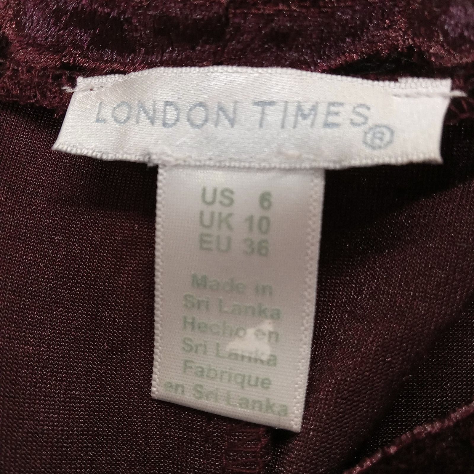 & Other Stories London Times Dress 6 Women's Red Velvet 3/4 Sleeve Pullover Size M / US 6-8 / IT 42-44 - 4 Thumbnail
