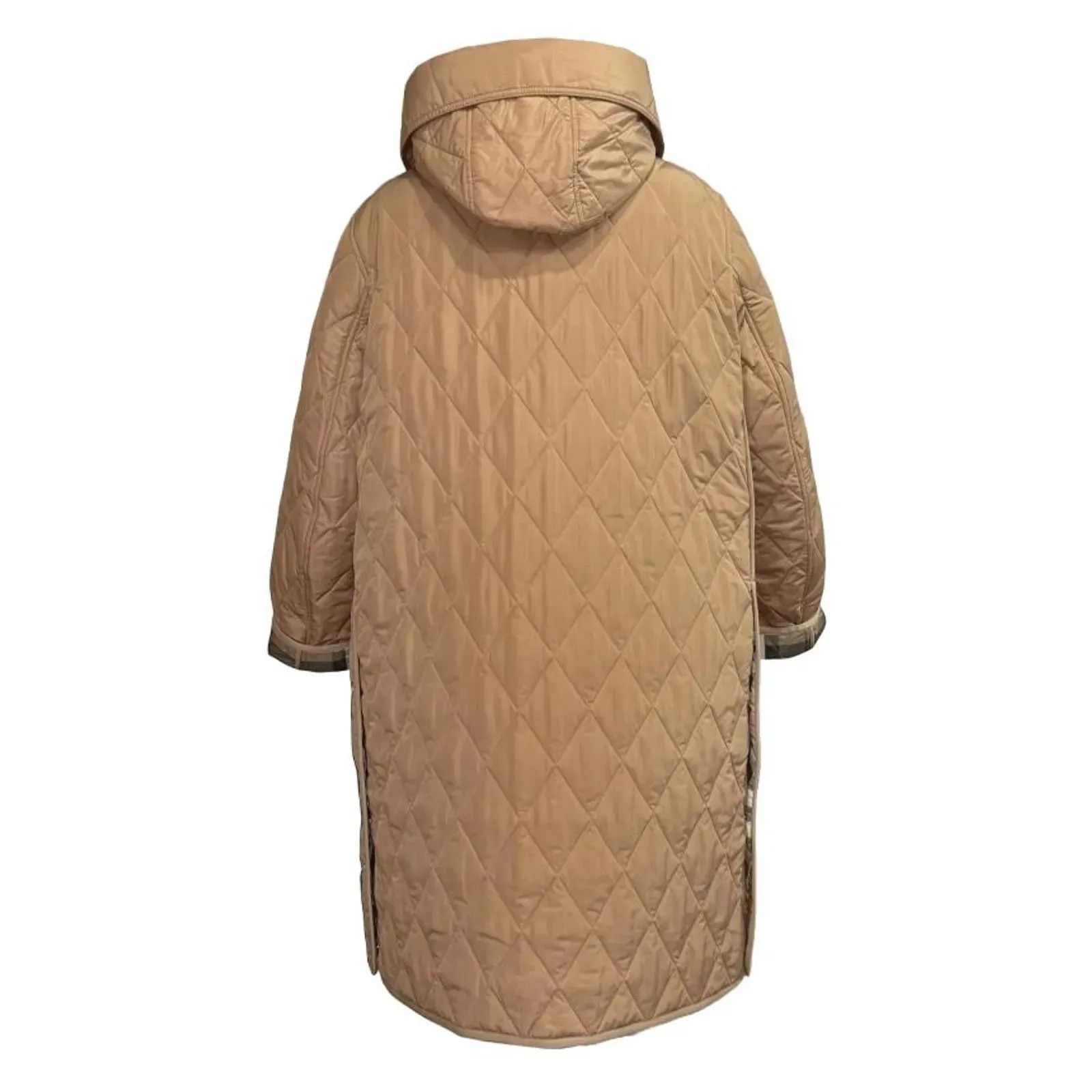 Burberry o1w1db10426 Quilted Long Hooded Jacket in Camel Size XL / US 12-14 / IT 48-50 - 3 Thumbnail