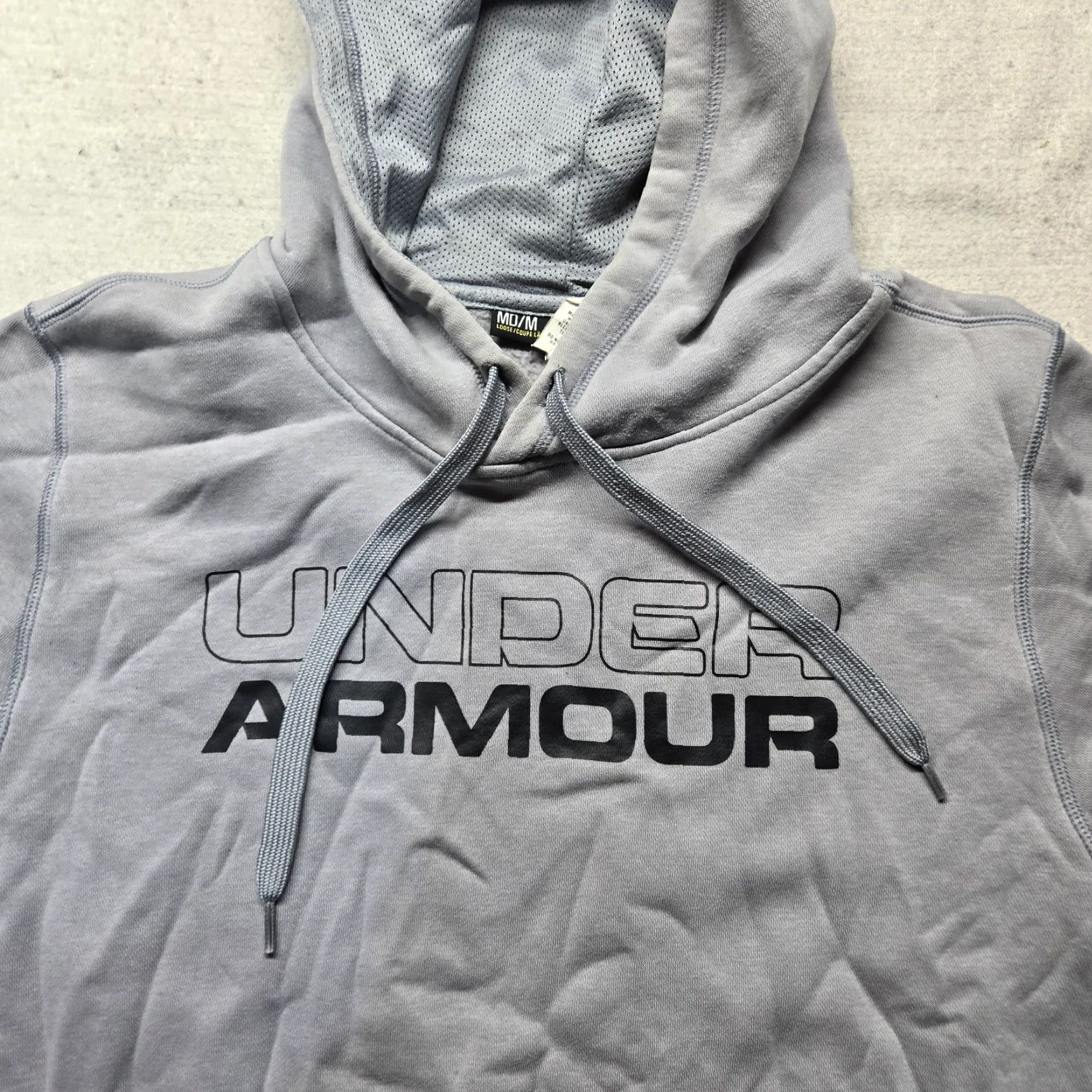 Under Armour Under Armour Hoodie Mens Medium Gray Solid Long Sleeve Pullover with Hooded Pockets Casual Baseball Football Gym & Training M Size US M / EU 48-50 / 2 - 2 Thumbnail