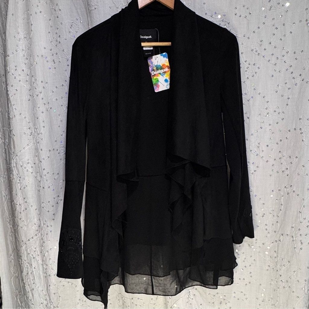 Desigual NWT Desigual Women's Faux Leather Waterfall Jacket US 4 Size S / US 4 / IT 40 - 7 Thumbnail