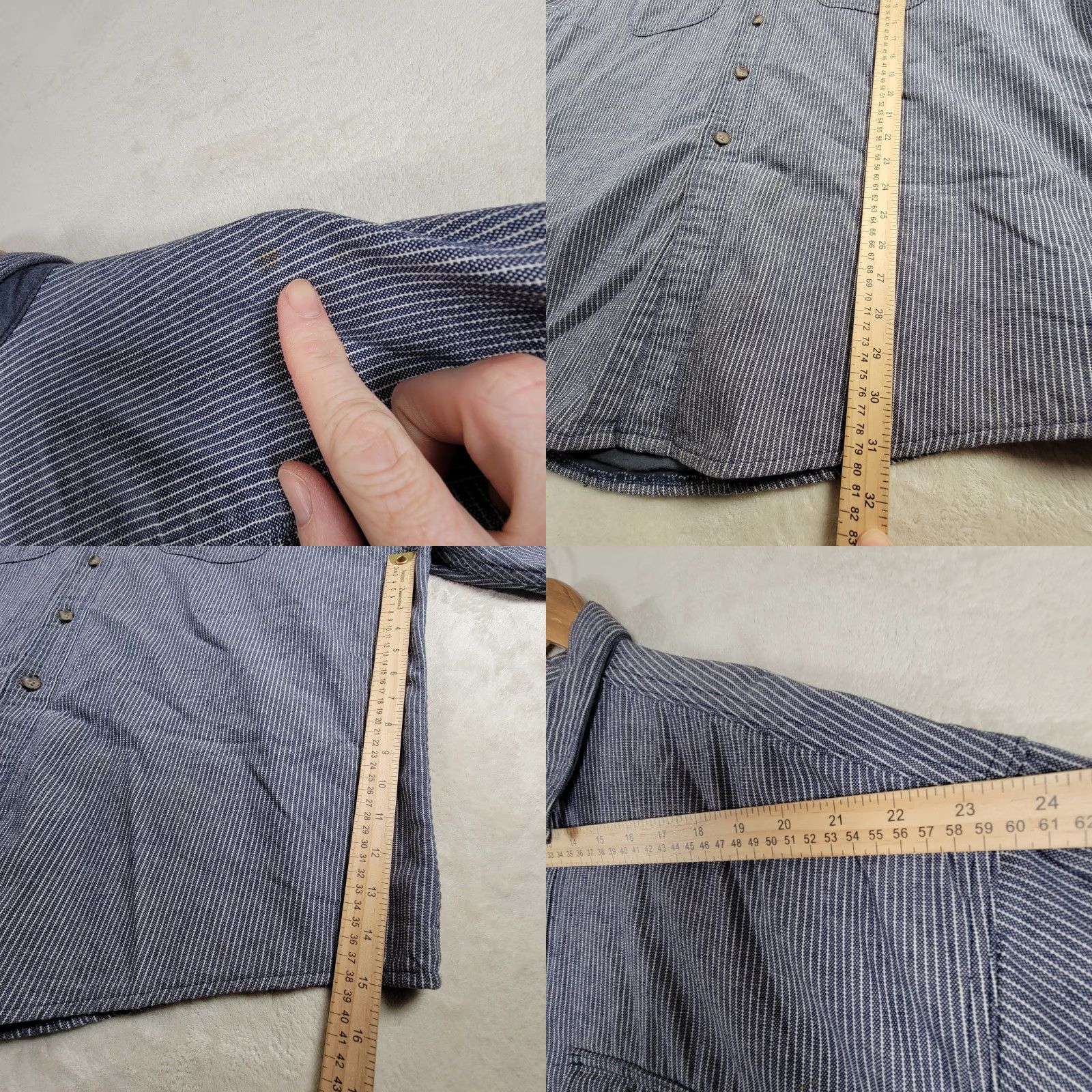 Vintage Prentiss Mens Button-Up Shirt Chest Pockets Blue Long Sleeve XXL Size Regular Fit Casual Vintage: No Size US XXL / EU 58 / 5 - 8 Thumbnail