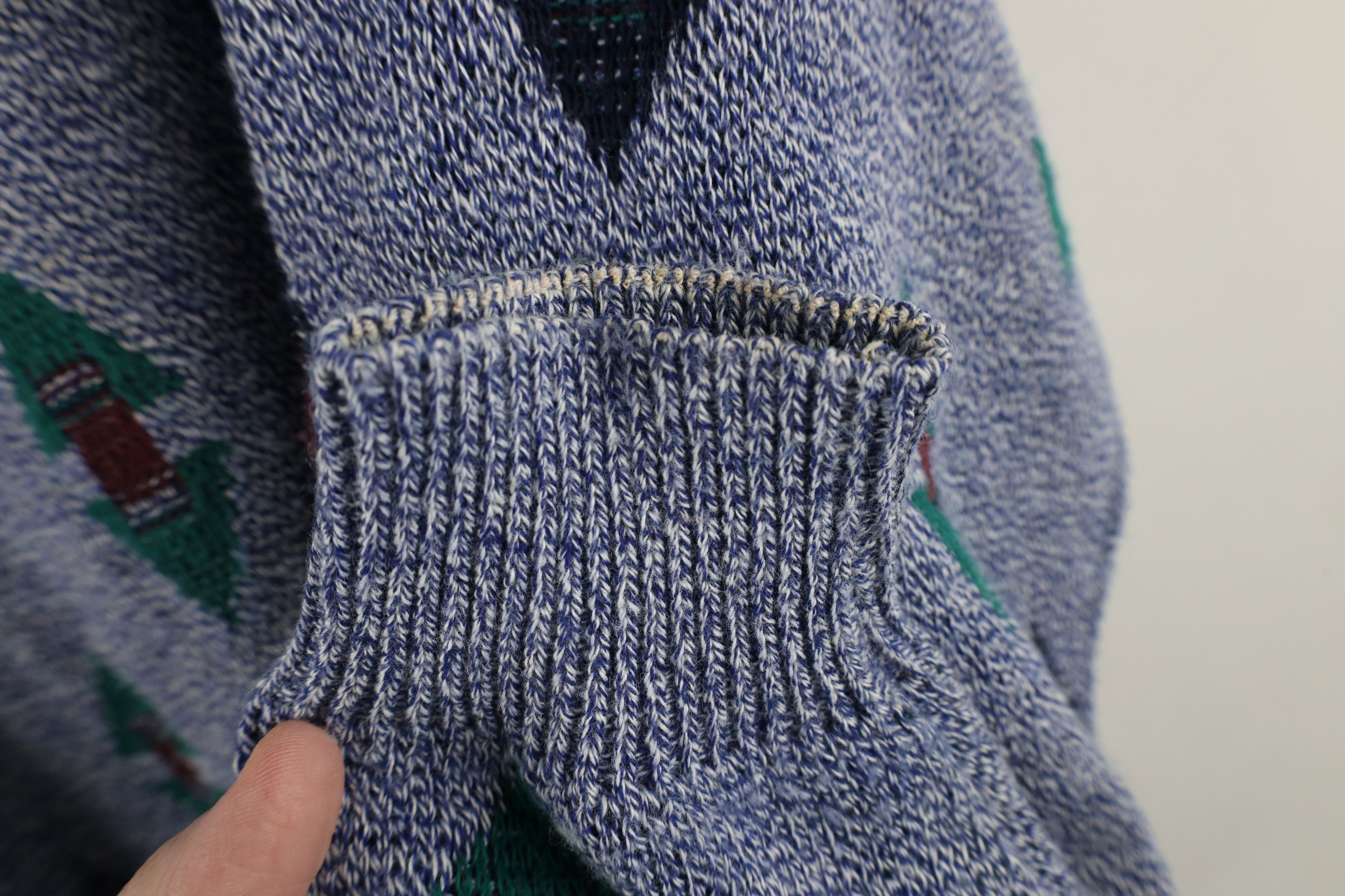 Vintage Vintage 90s Streetwear Diamond Knit Crewneck Sweater USA Size US XL / EU 56 / 4 - 7 Thumbnail