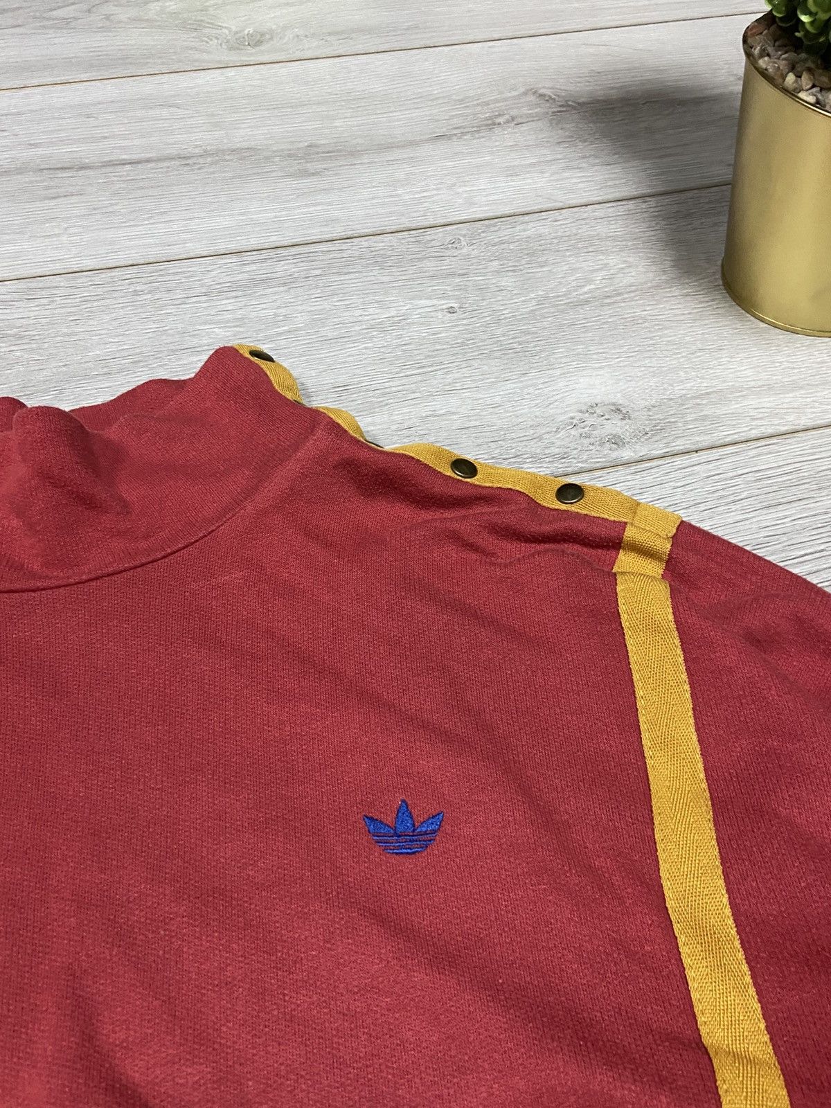Adidas Adidas West Germany cropped stripe buttons turtle sweatshirt Size US M / EU 48-50 / 2 - 9 Thumbnail