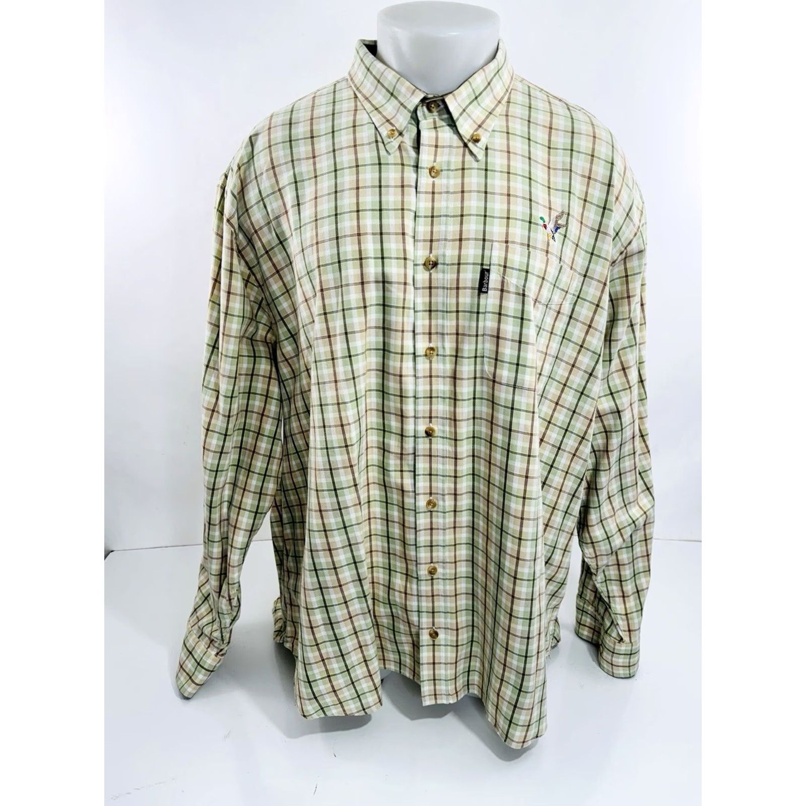 Barbour BARBOUR THE COUNTRY SHIRT Embroidered DUCK Hunting XXL Shirt EXCELLENT Mens Button-Up Long Sleeve 2XL Brown Green White Tan Size US XXL / EU 58 / 5 - 2 Thumbnail