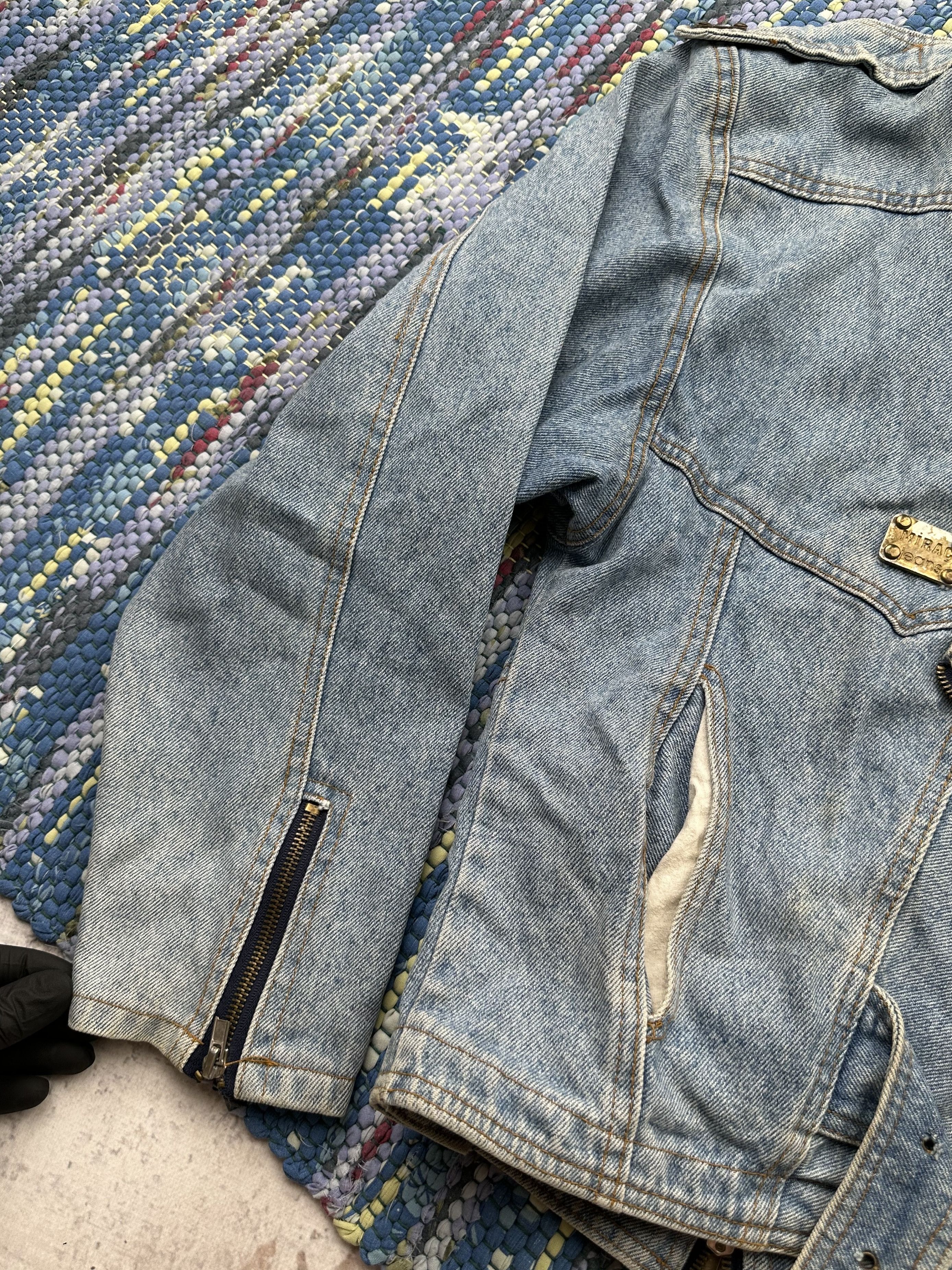 Vintage Vintage Biker Denim Jacket A148(362) Size S / US 4 / IT 40 - 4 Thumbnail