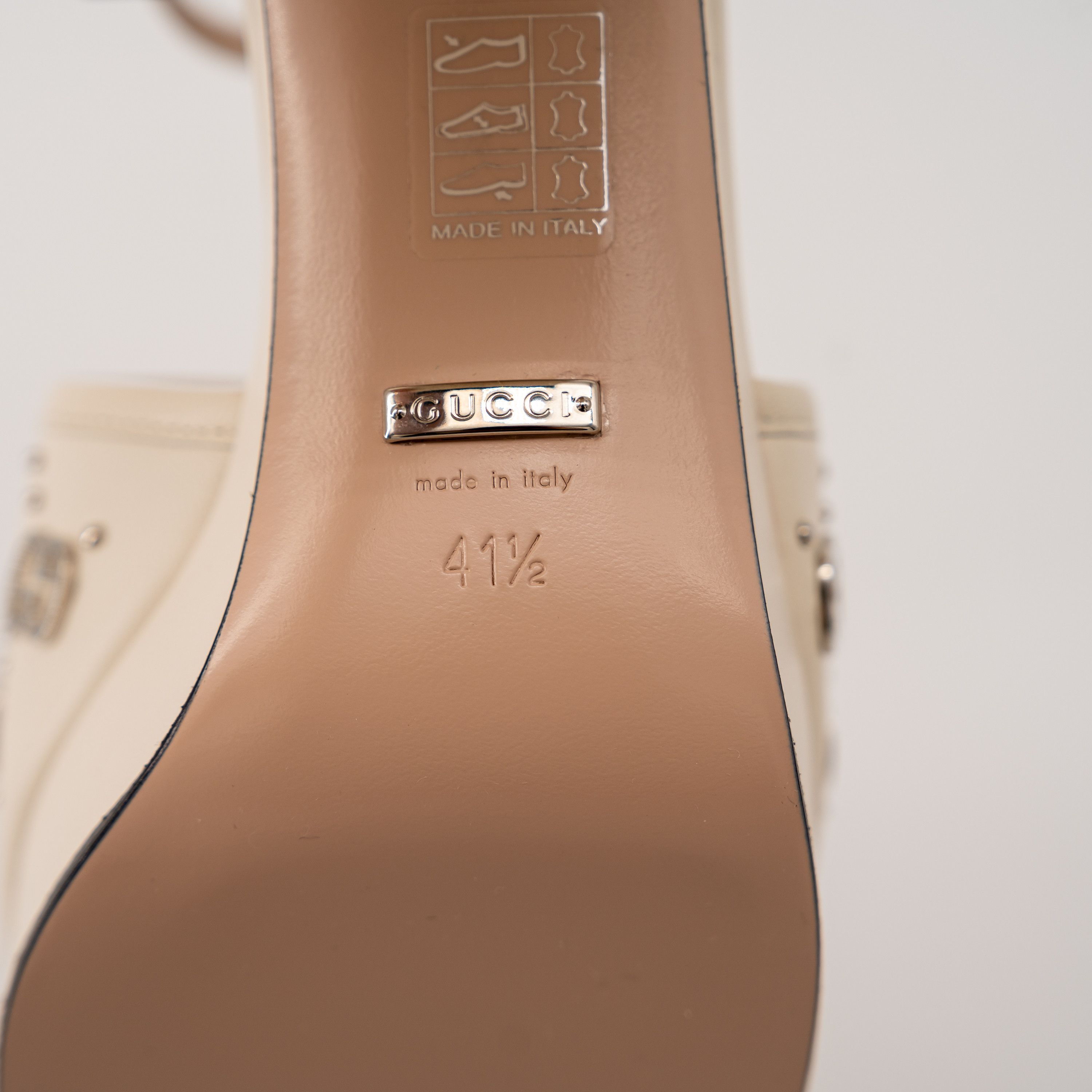 Gucci US 11.5 Gucci GG Studs Strap Sandals White Cream Leather Size US 11.5 / IT 41.5 - 9 Thumbnail