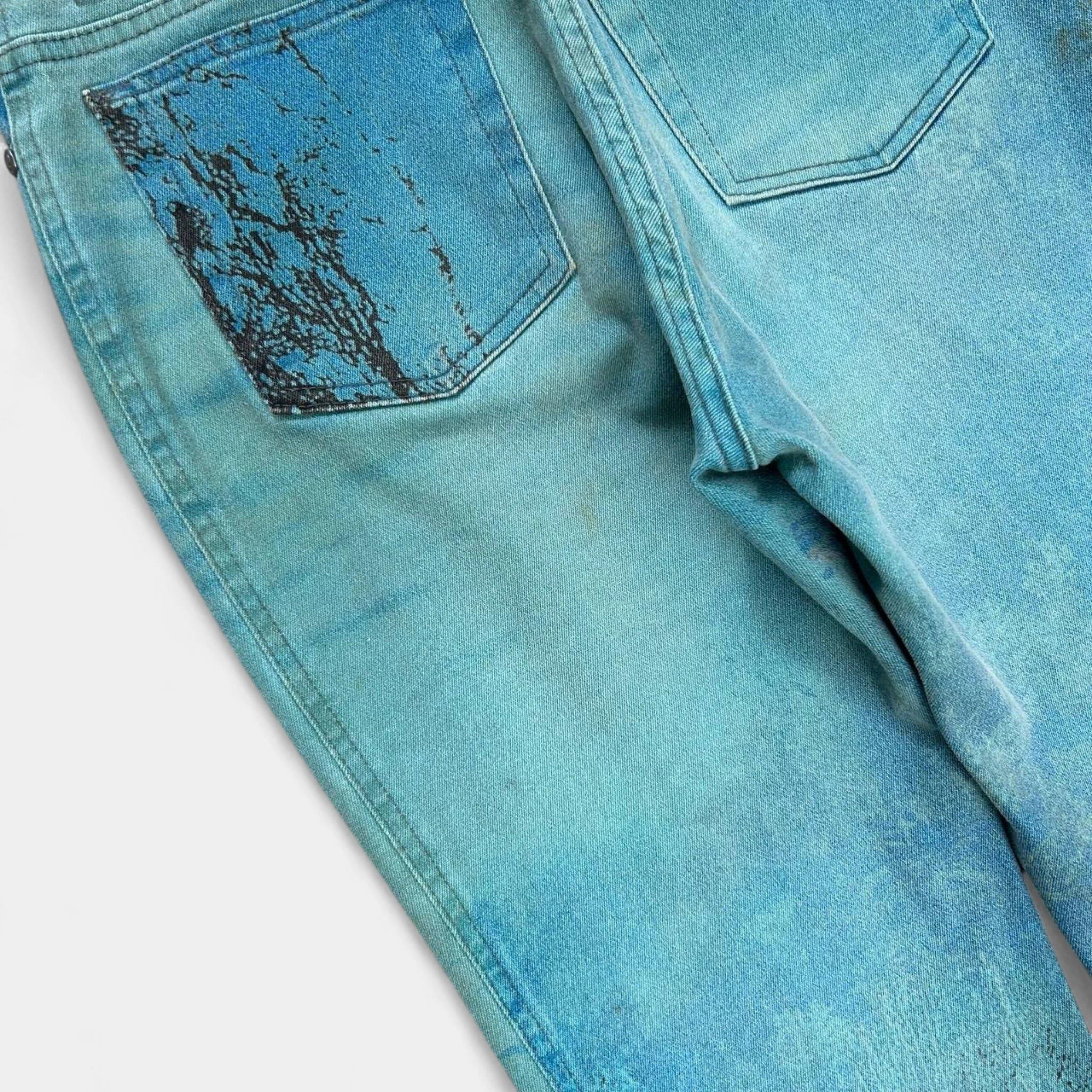 Roberto Cavalli Cavalli 1998 Coral Reef Turquoise Jeans Size 26" / US 2 / IT 38 - 9 Thumbnail