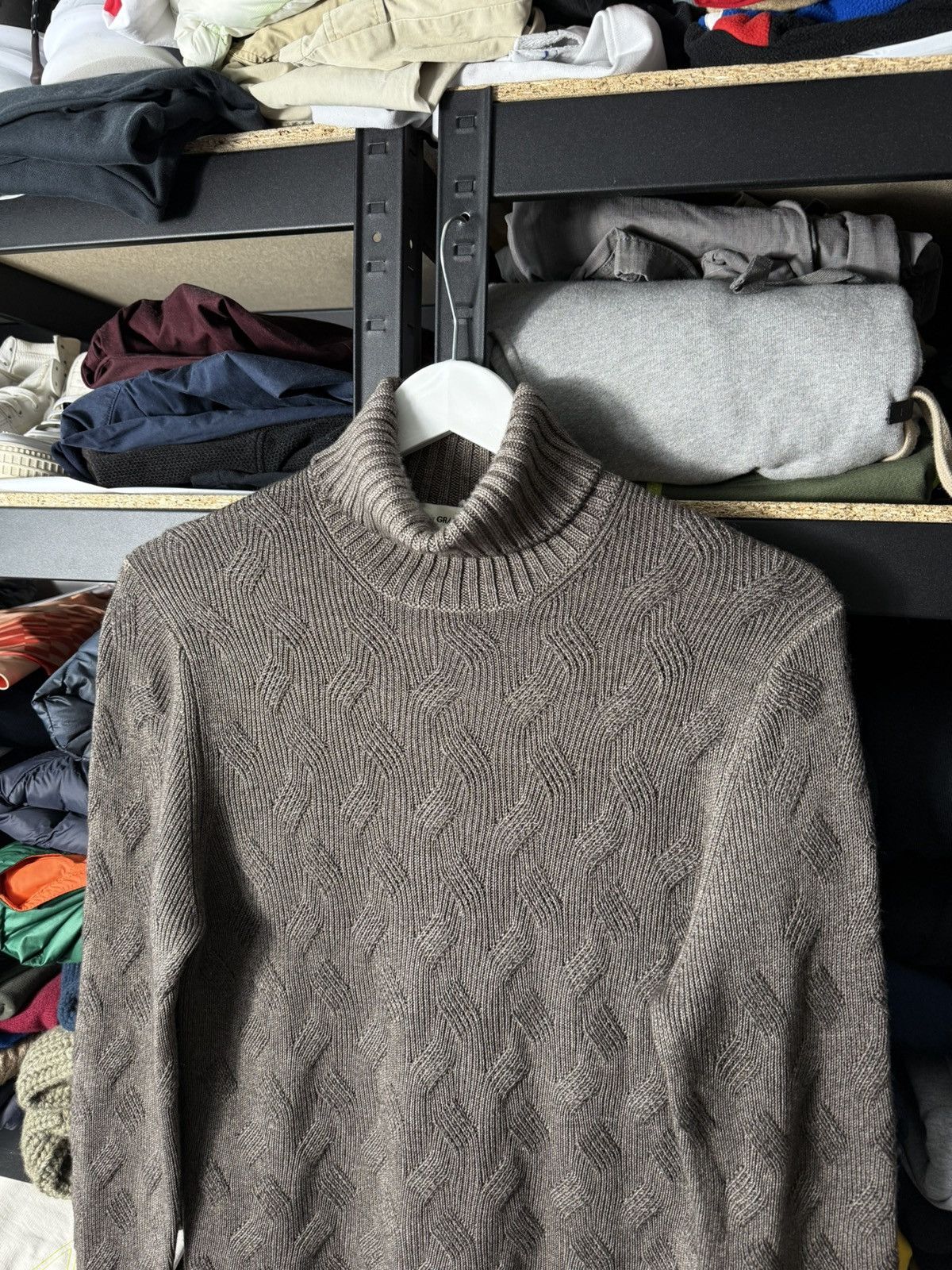 Gran Sasso Gran Sasso Italy Wool Turtleneck Sweater Brown Cable Knit Size US M / EU 48-50 / 2 - 3 Thumbnail