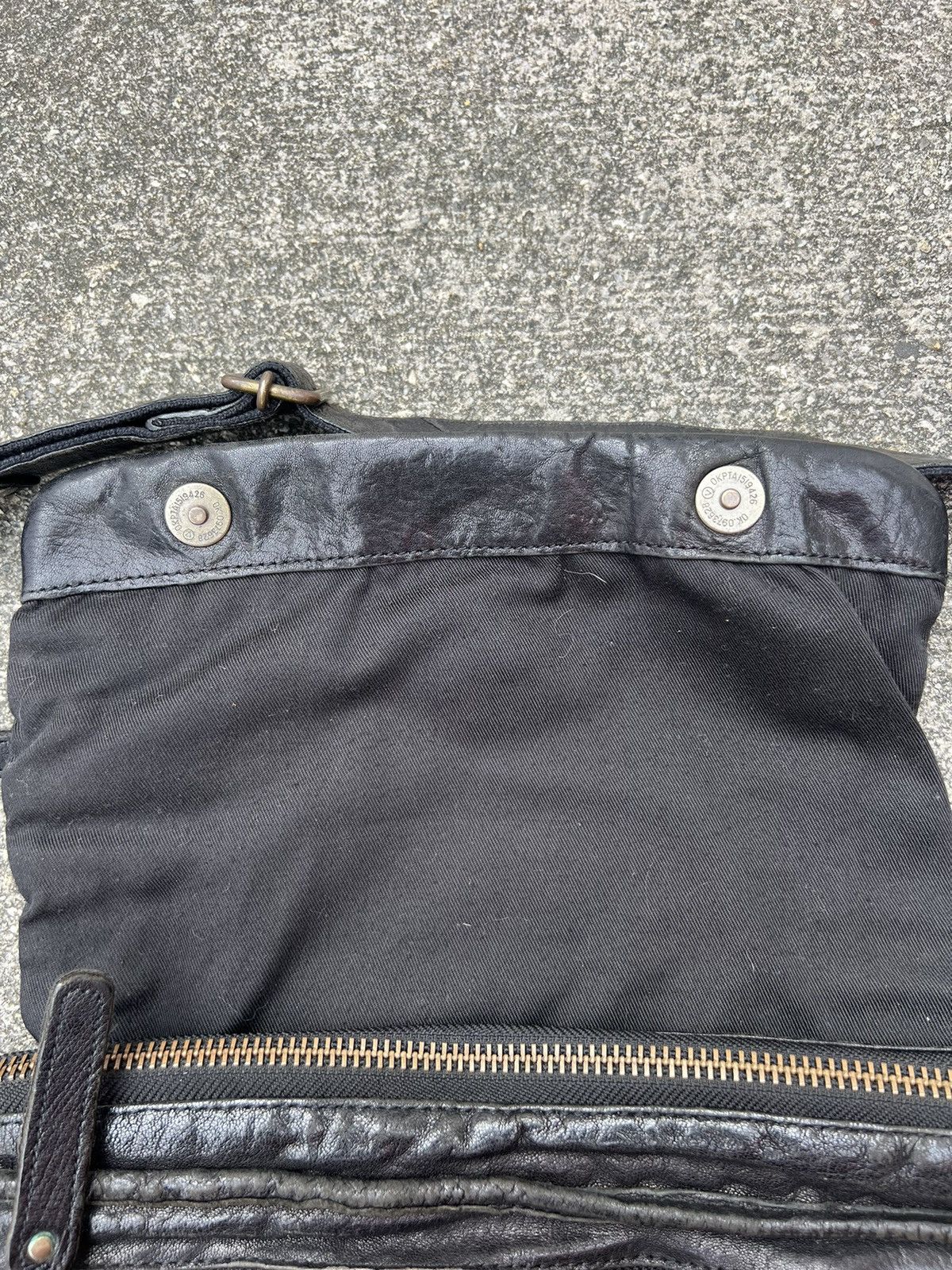 Creed × Japanese Brand Creed Japan Black Patina Leather Sling Bag Size ONE SIZE - 14 Thumbnail