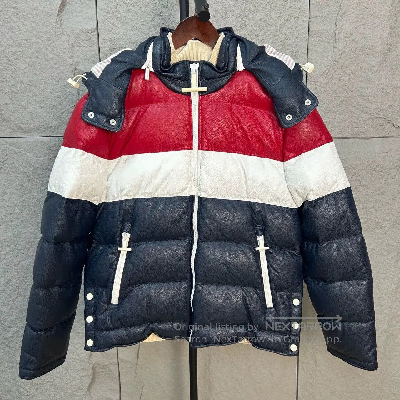 Thom Browne classic multicolor leather down jacket. Size US M / EU 48-50 / 2 - 1 Thumbnail