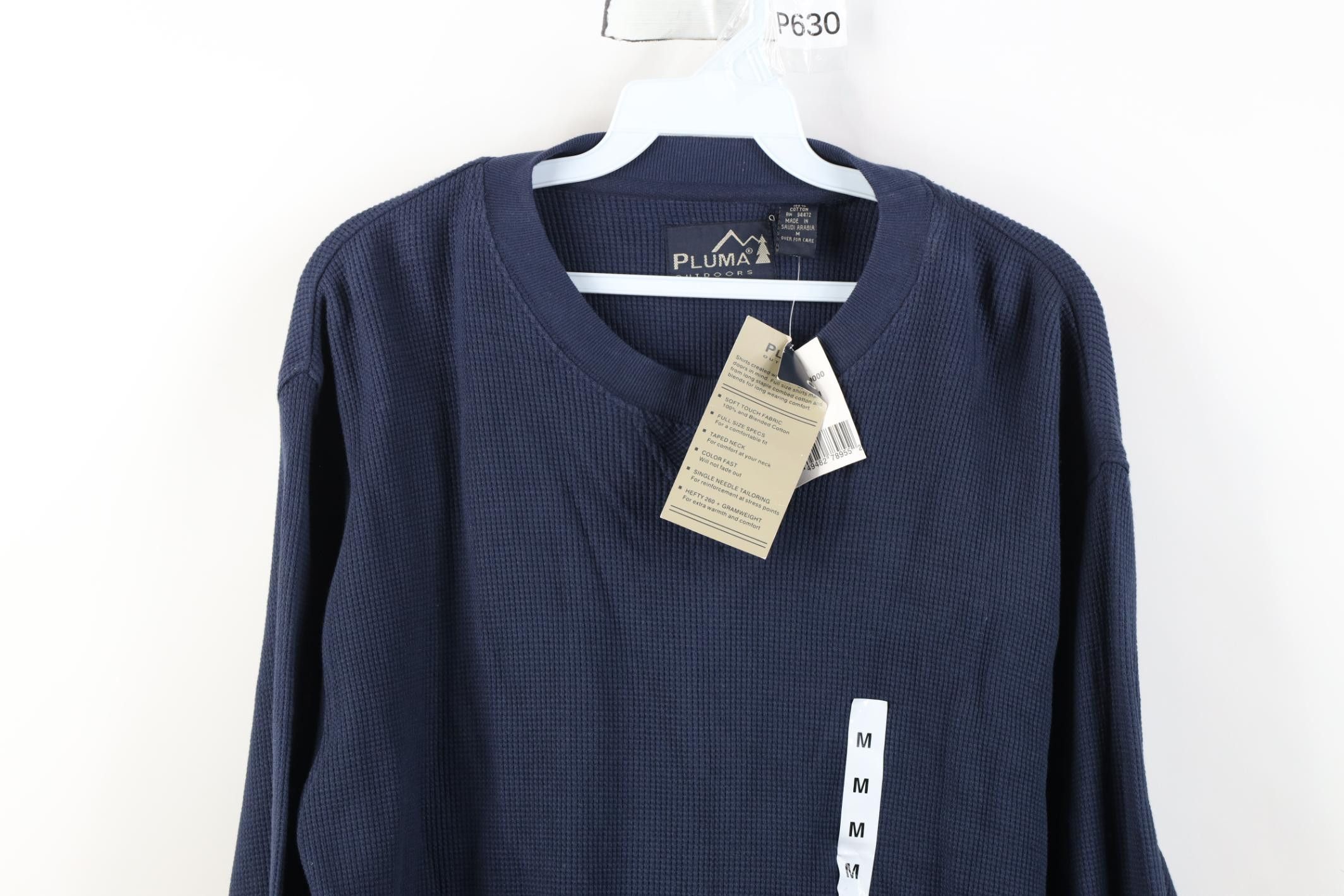 Vintage Deadstock Vintage 90s Y2K Waffle Knit Long Sleeve T-Shirt Size US M / EU 48-50 / 2 - 2 Thumbnail