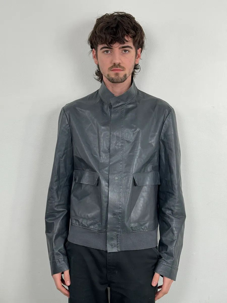 Emporio Armani FW2013 Emporio Armani Pure Grey Leather Jacket Size US M / EU 48-50 / 2 - 2 Thumbnail