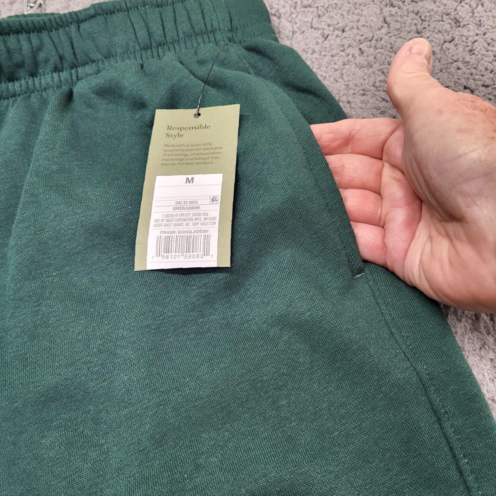 Vintage NWT Goodfellow & Co Fleece Jogger Pants Mens Size M Green Ultra Soft Tapered Jogging Style Casual Everyday Tapered Mens Size US 31 - 6 Thumbnail