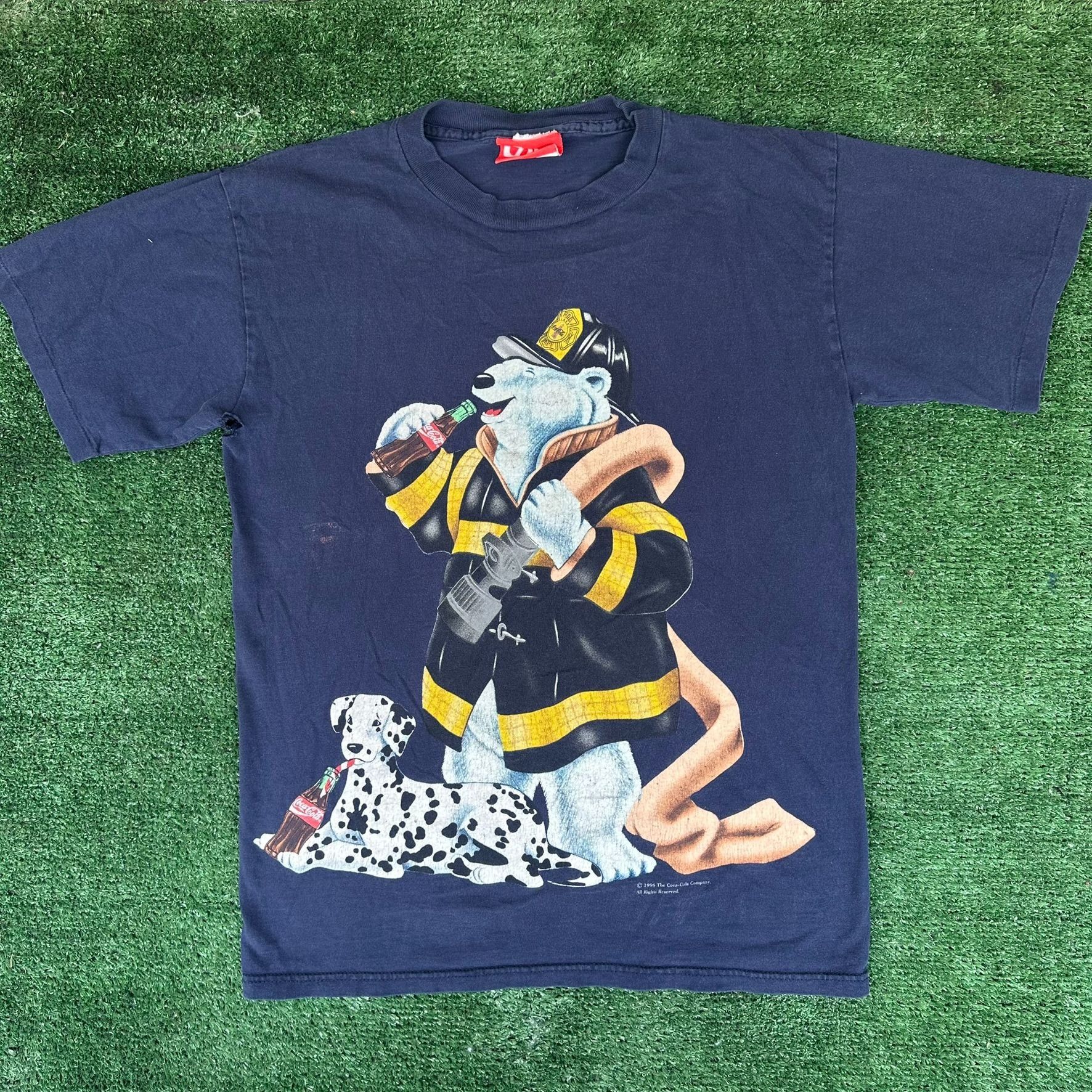 Coca Cola Vintage 90s Coca Cola Polar Bear T-Shirt Coke Navy Single St Size US M / EU 48-50 / 2 - 1 Thumbnail
