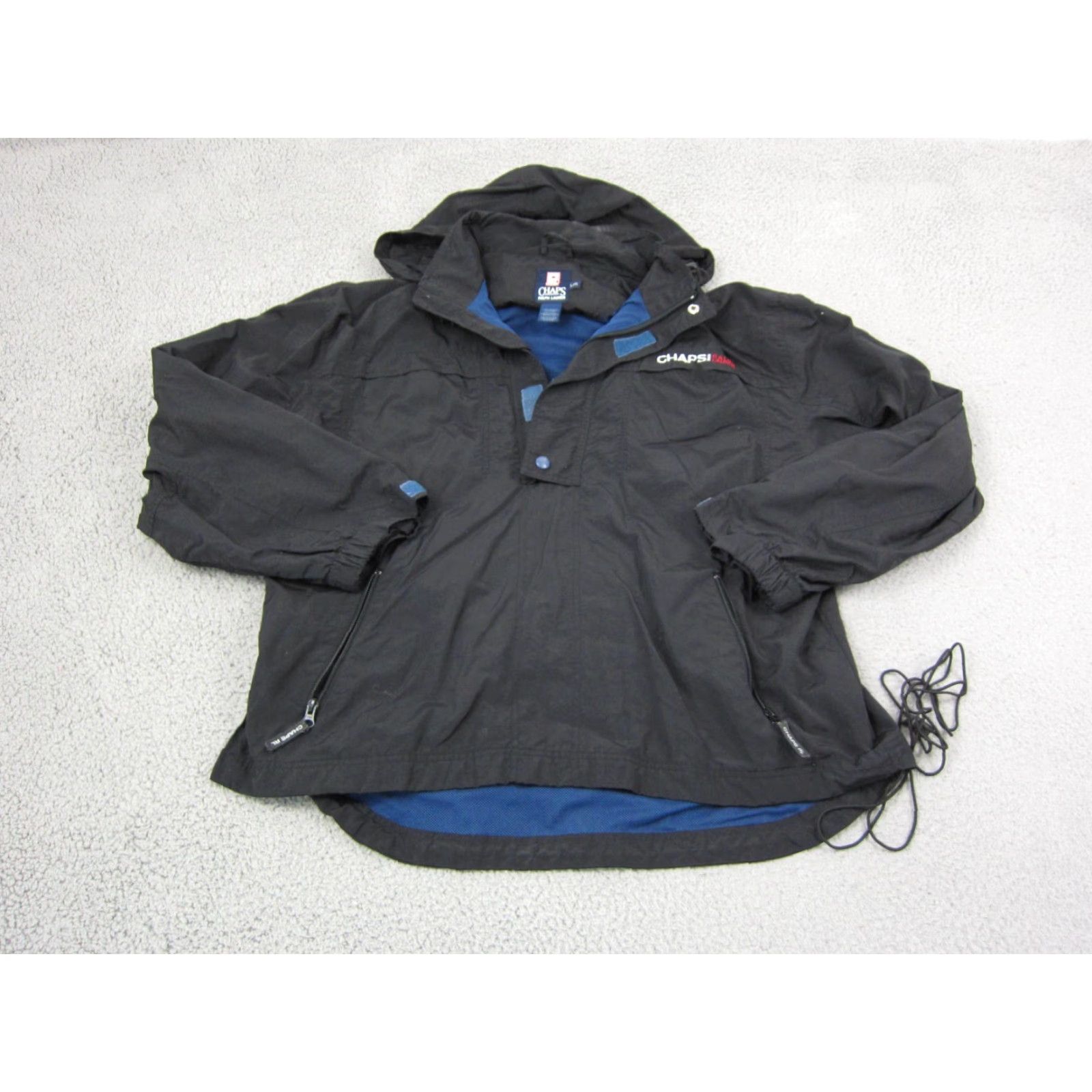 Ralph Lauren VINTAGE Ralph Lauren Jacket Adult Large Black Blue Chaps 1/4 Zip Mens Bomber 90s Size US L / EU 52-54 / 3 - 2 Thumbnail
