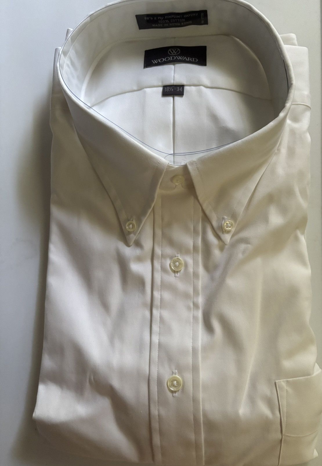 Woodward Nwt White Woodward Button Down Shirt 18 1/2-34 Size US XXL / EU 58 / 5 - 1 Thumbnail