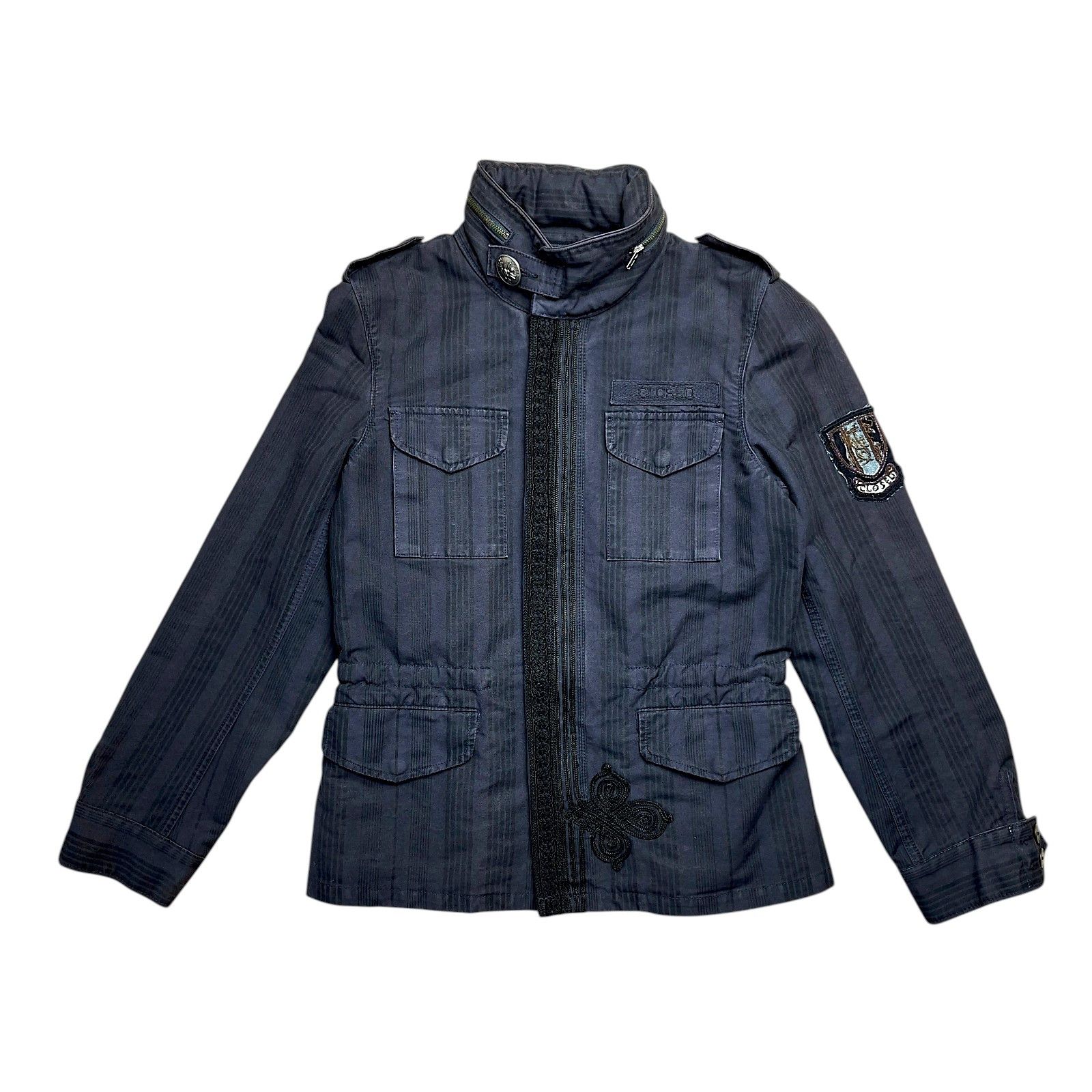 CLOSED Vintage CLOSED Authentic Military Jacket Navy Grey Striped Size M / US 6-8 / IT 42-44 - 1 Thumbnail