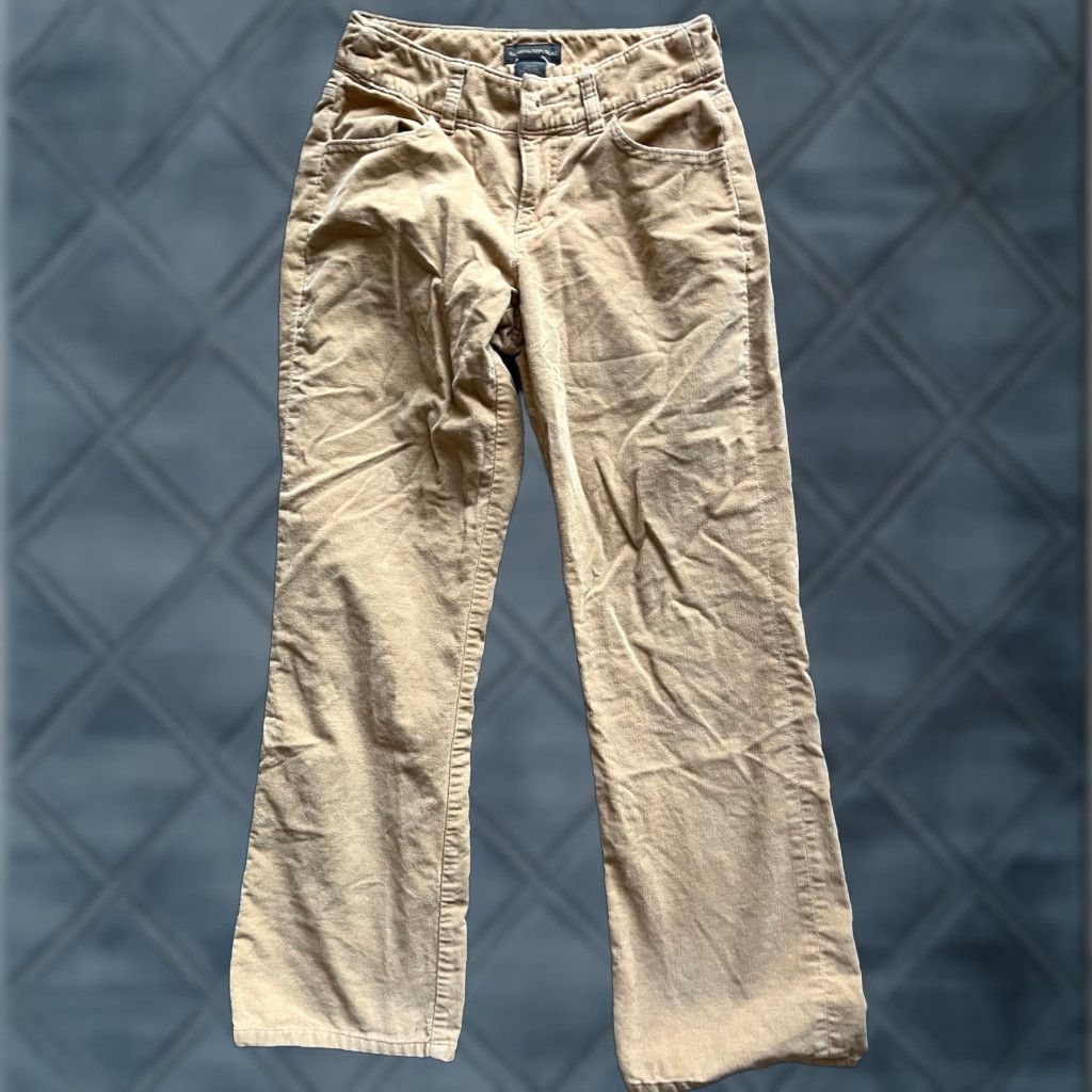 Banana Republic VINTAGE Banana Republic Velvet Velour Pants Women Size 4 Beige Chino Skinny 90s Size 27" / US 4 / IT 40 - 1 Thumbnail