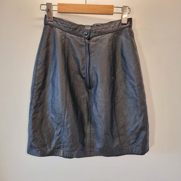 Vintage Rumors And Gossip Vintage Leather Black Skirt - 24/25" Size 25" / US 0 / IT 36 - 5 Thumbnail
