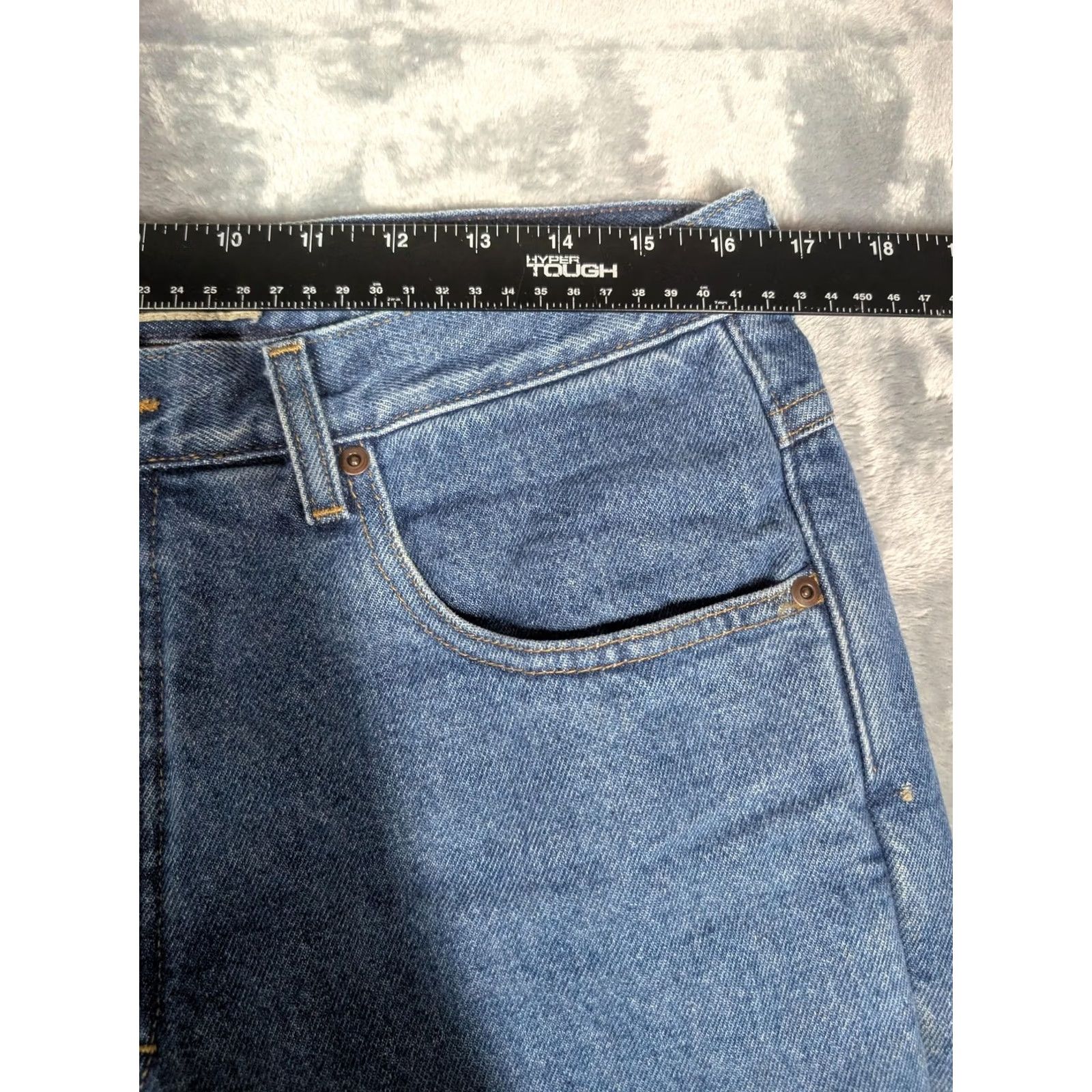 Vintage L.L. Bean Classic Fit Jeans Mens 33x32 Blue Fleece Lined Winter Denim Pants Straight 세 Size US 33 - 2 Thumbnail