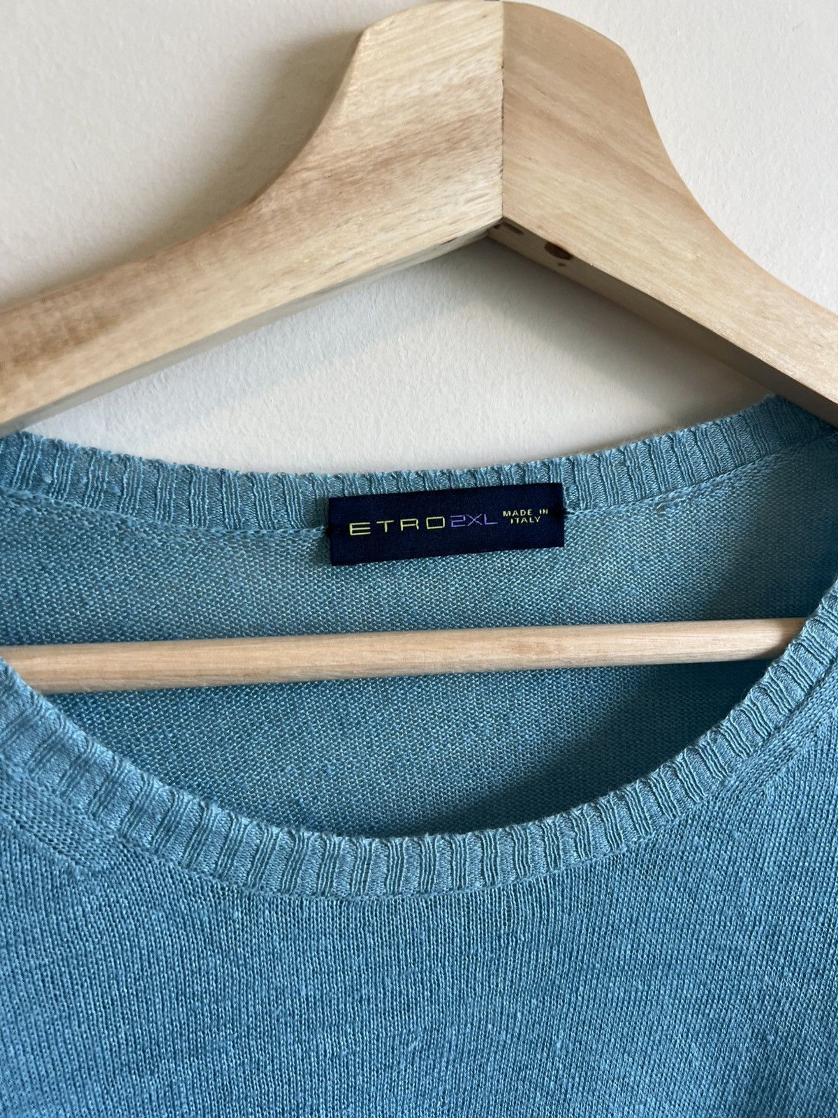 Etro Etro sweater jumper cashmere blue elegant pure L XL Size US XL / EU 56 / 4 - 3 Thumbnail