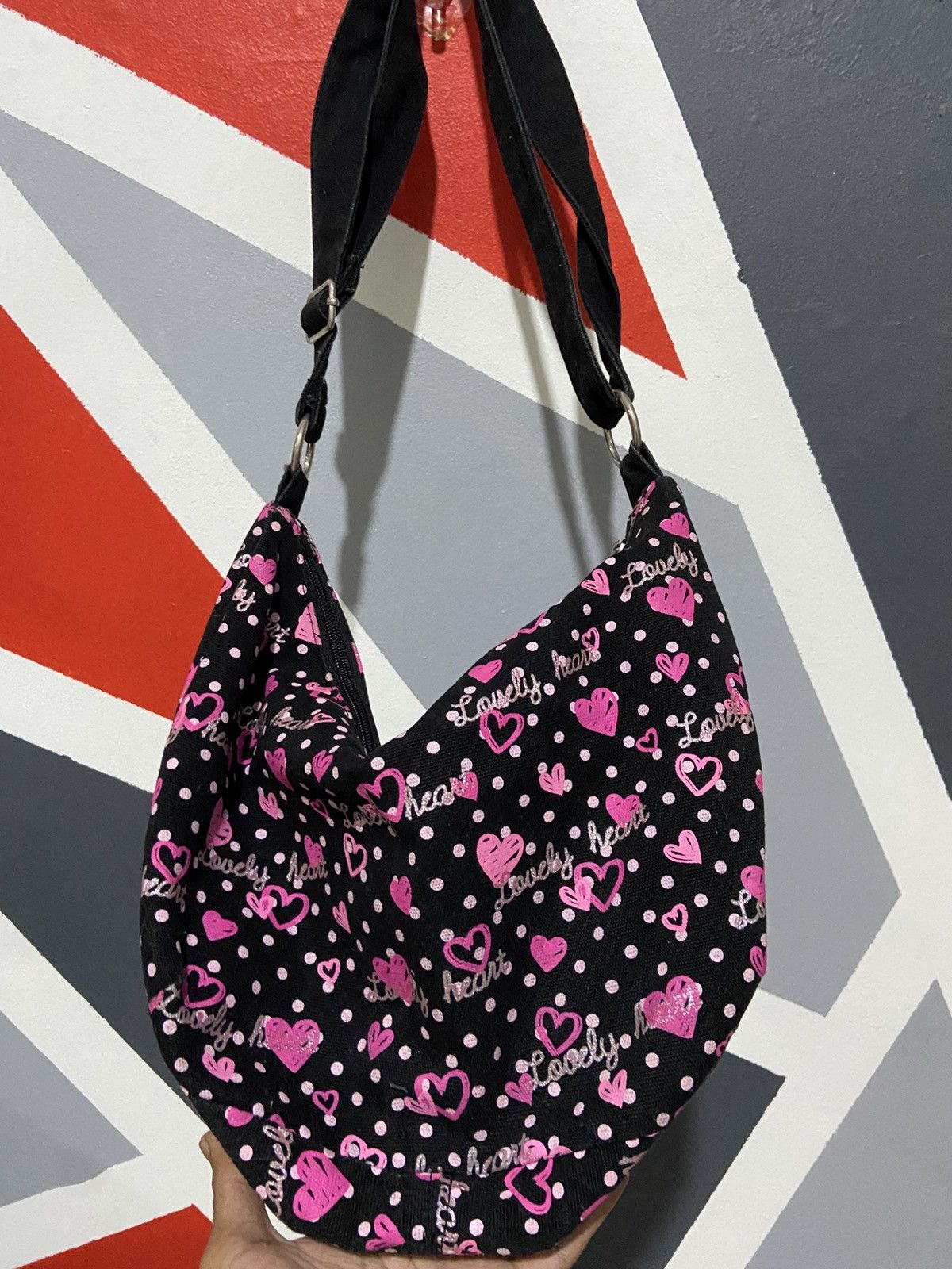 Japanese Brand Full Print Love Heart Bag Size ONE SIZE - 1 Thumbnail