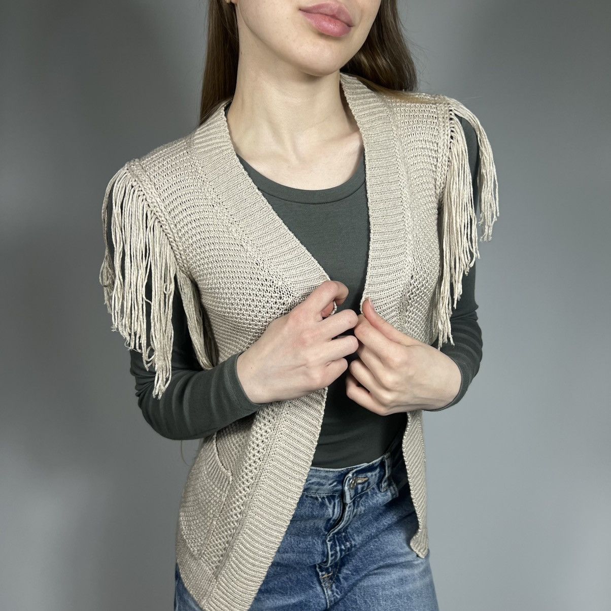 Japanese Brand Vintage Y2K Atos Lombardini Knitted Cardigan Sweater Size S / US 4 / IT 40 - 4 Thumbnail