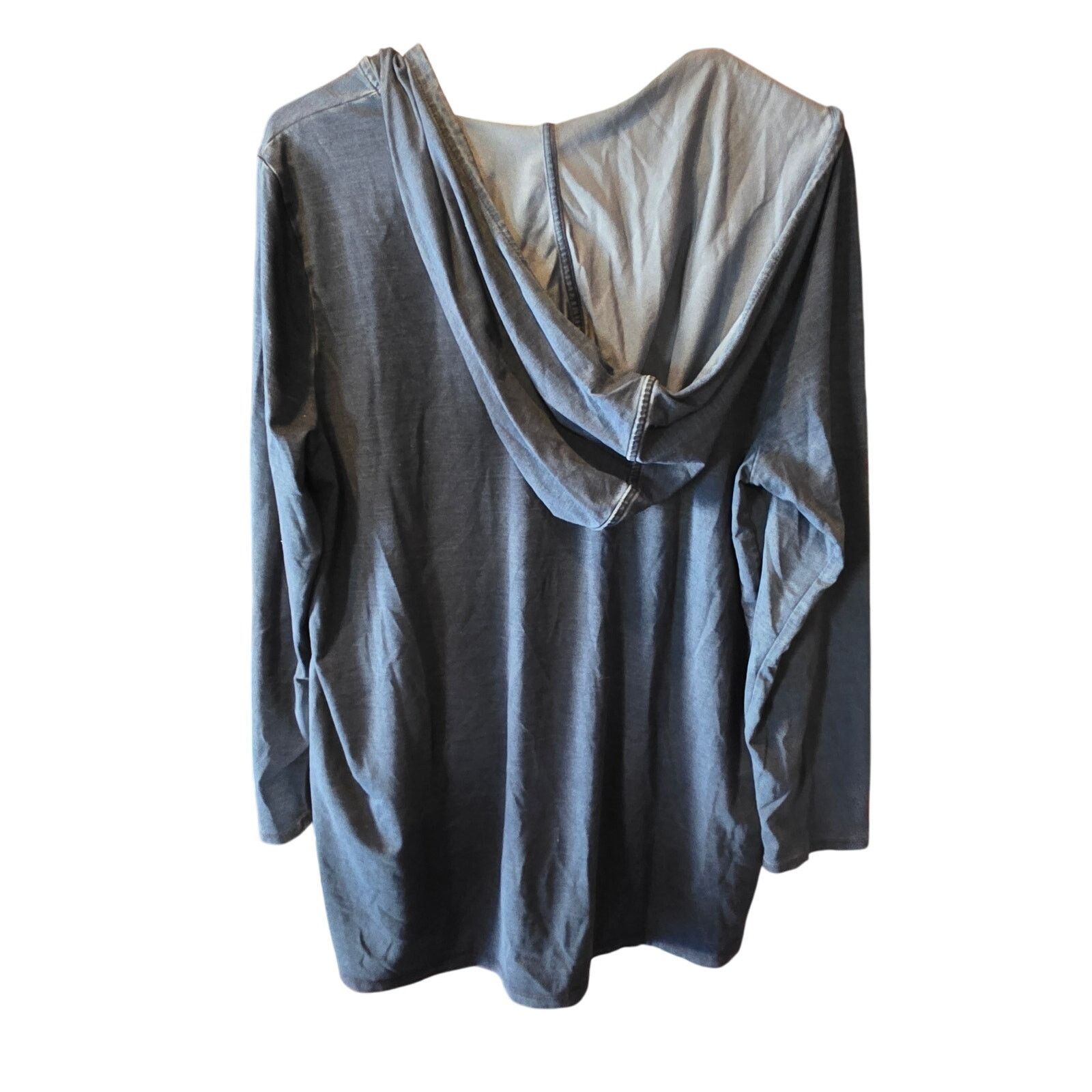 J. Jill J.Jill Pure Jill Hooded Tunic Top M Womens Blue Long Sleeve Size M / US 6-8 / IT 42-44 - 4 Thumbnail