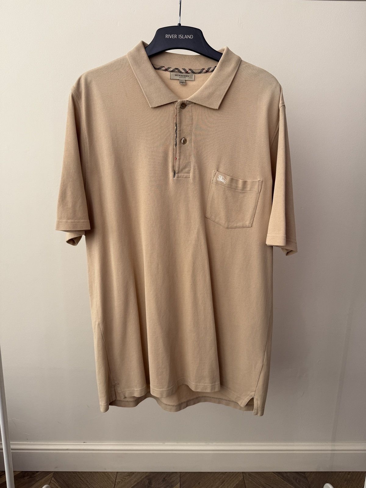Burberry Vintage Burberry London Beige Polo Shirt Cotton Classic Fit Size US L / EU 52-54 / 3 - 3 Thumbnail