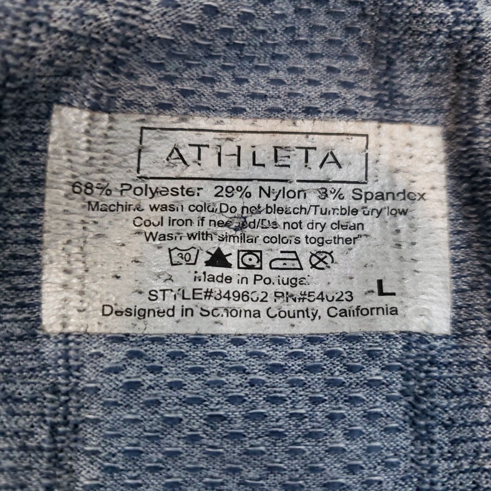 Athleta Athleta Shirt Womens Large Blue Camo Short Sleeve Crew Neck Yoga Casual Ruched Size L / US 10 / IT 46 - 5 Thumbnail