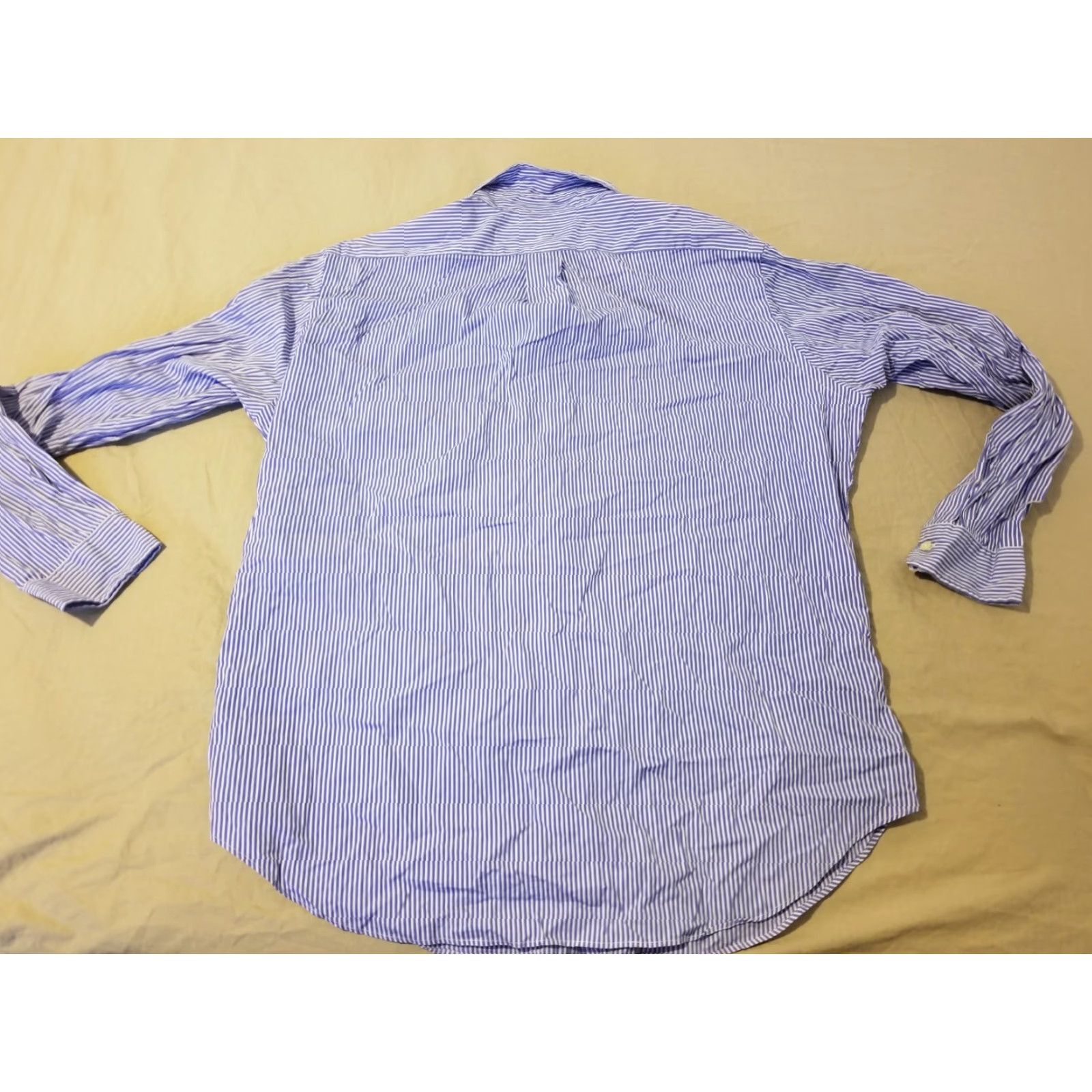 Polo Ralph Lauren Polo Ralph Lauren Dress Shirt Mens 16.5 34/35 Blue Button-Down Collar 100% Cotton Classic Fit Size 46R - 5 Thumbnail