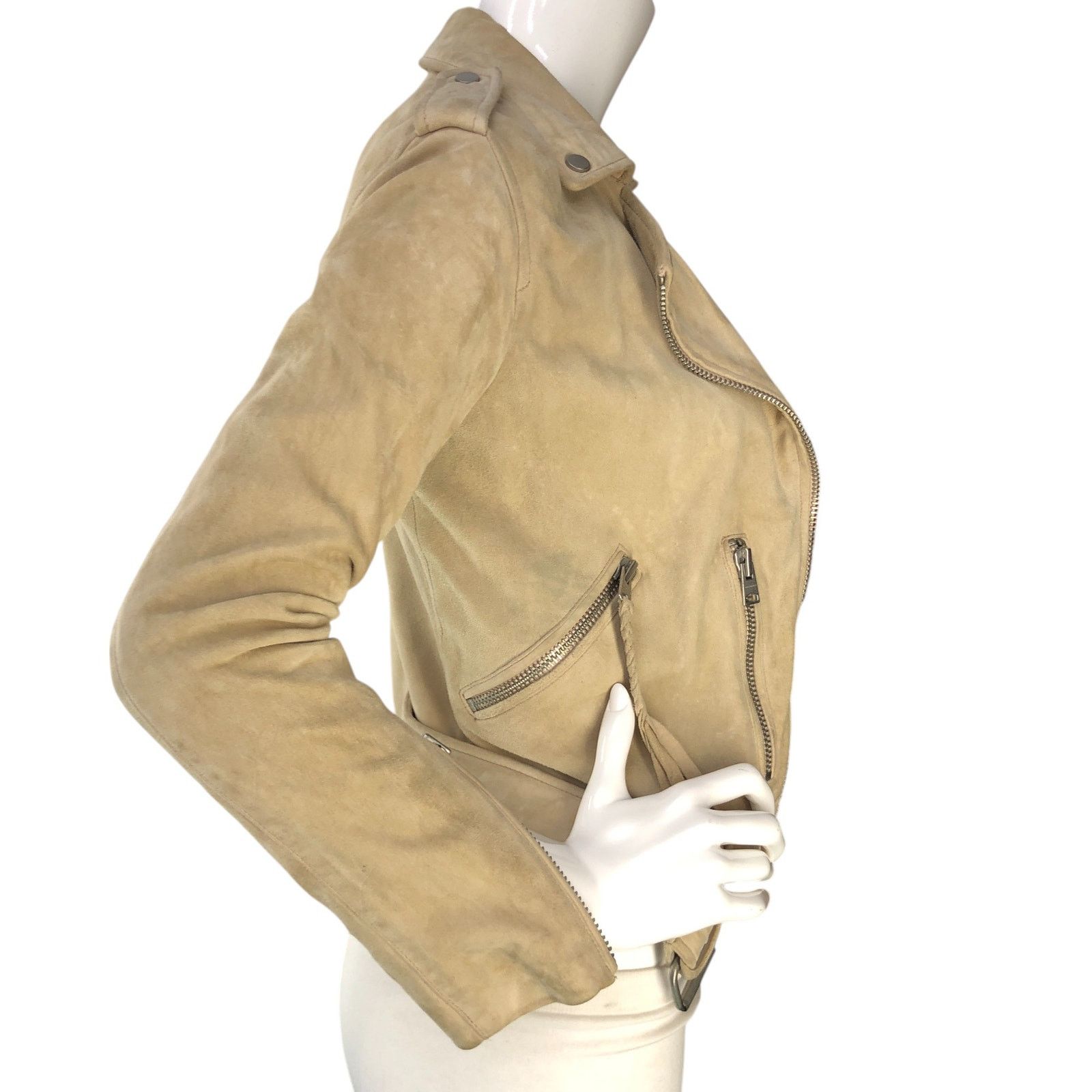 Allsaints Allsaints Size 2 Jacket Moto Plait Balfern Biker Goat Suede Size XS / US 0-2 / IT 36-38 - 9 Thumbnail