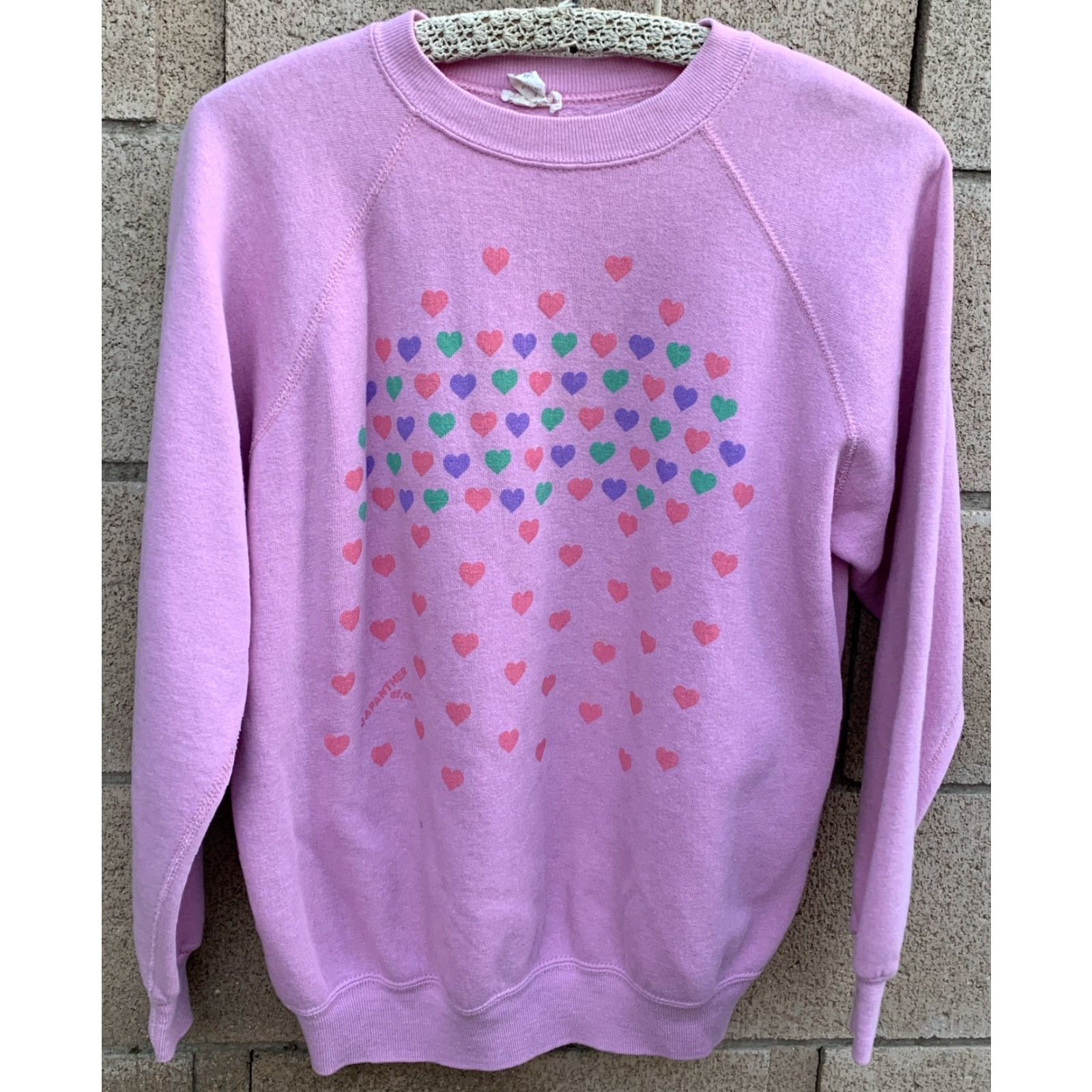 Vintage VINTAGE Heart Graphic Sweatshirt Raglan Sleeves JA Panther sf ca Size L Size L / US 10 / IT 46 - 4 Thumbnail