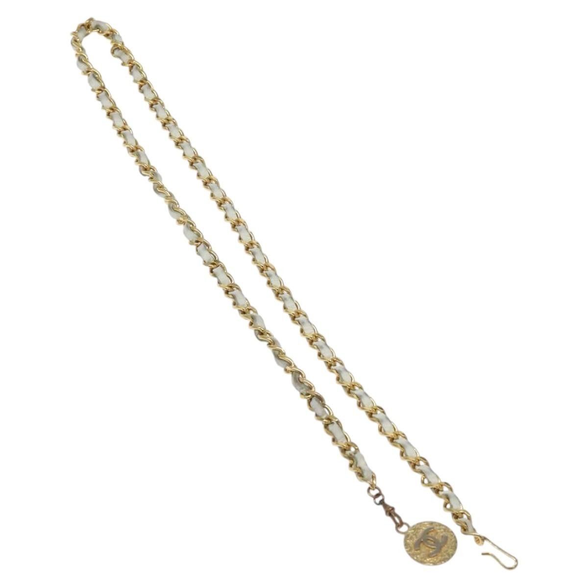 Chanel Chanel Vintage Logo Chain Belt Metal and Leather Size ONE SIZE - 1 Thumbnail